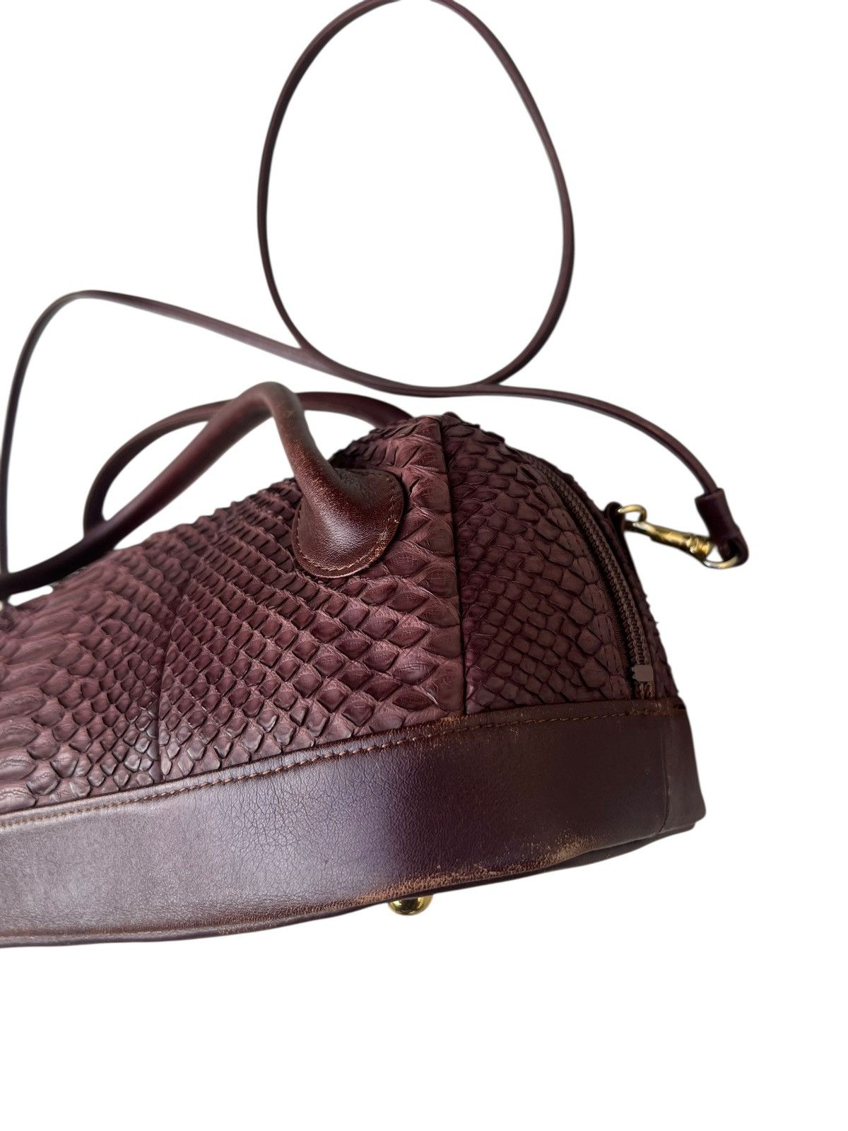 Leather Vintage GRES PARIS Python Skin Leather 2 Way Mini Boston Bag Size ONE SIZE - 13 Thumbnail
