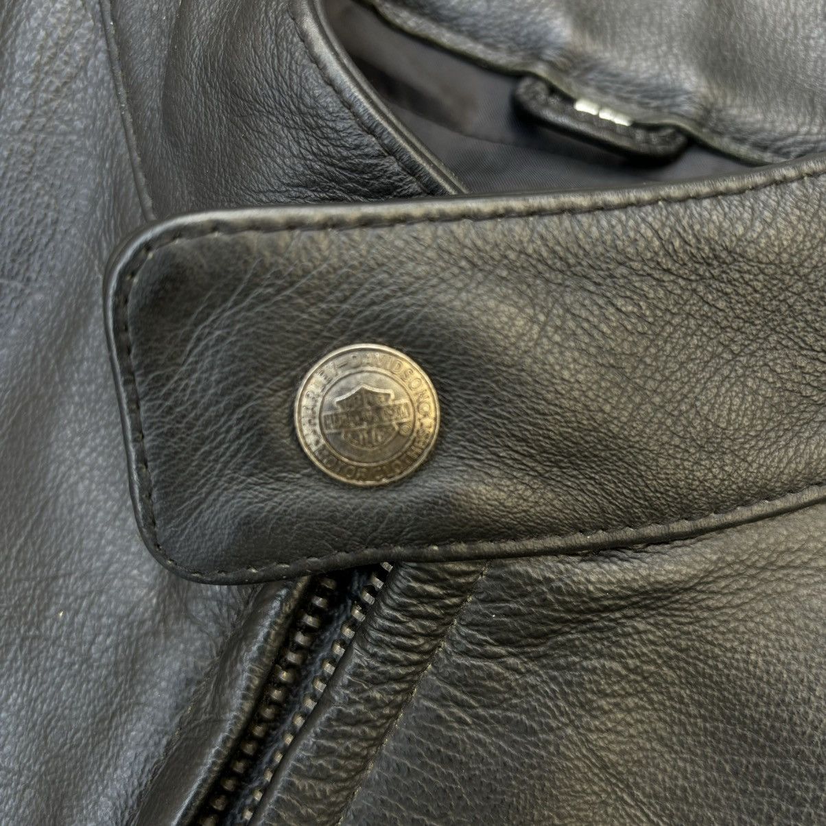 Harley Davidson × Vintage Vintage Crazy Harley Davidson Biker Leather Jacket Size US M / EU 48-50 / 2 - 4 Thumbnail