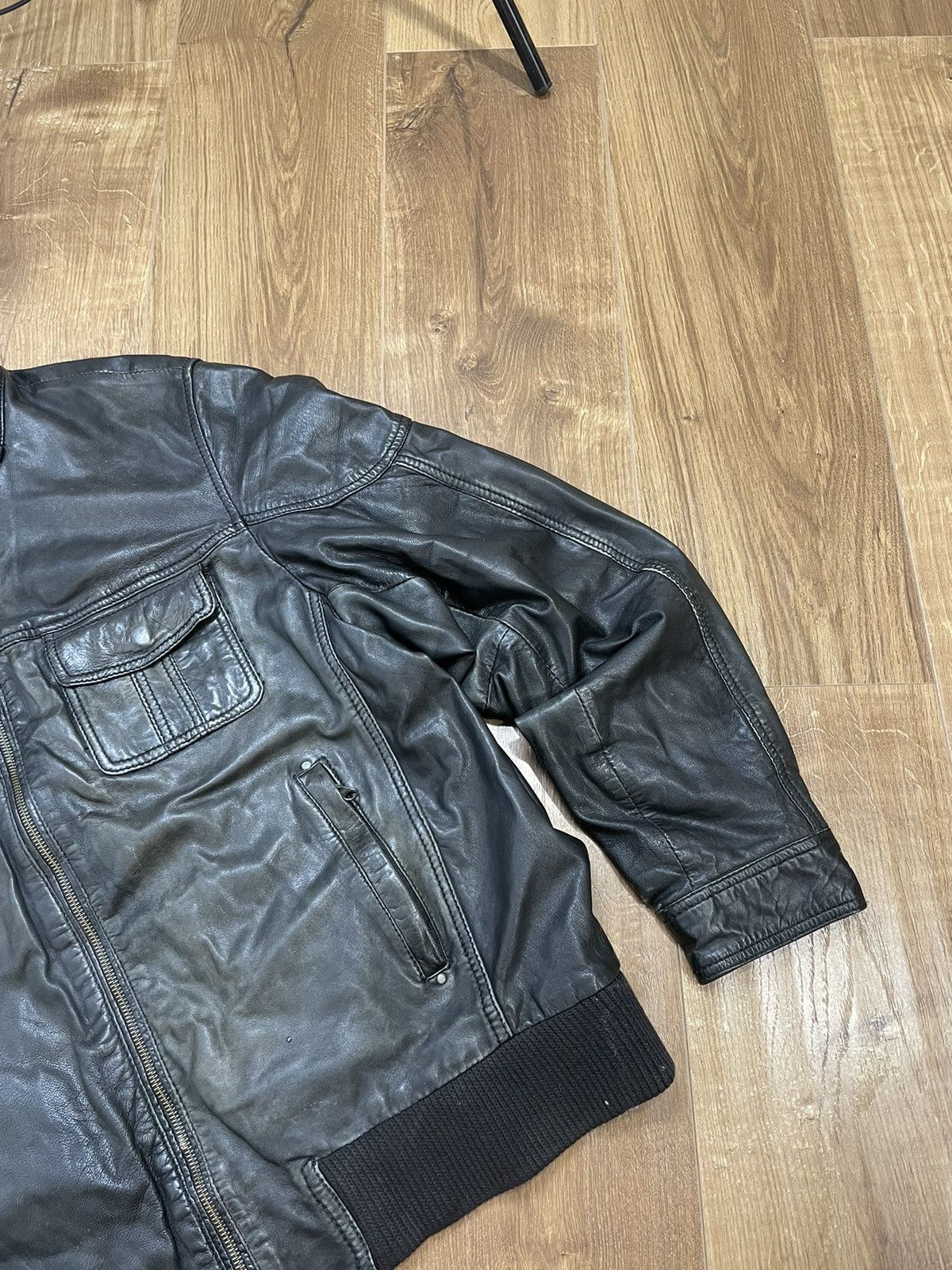 Genuine Leather Vintage Genuine Leather Aviator Leather Jacket Garment Dyed Size US L / EU 52-54 / 3 - 8 Thumbnail