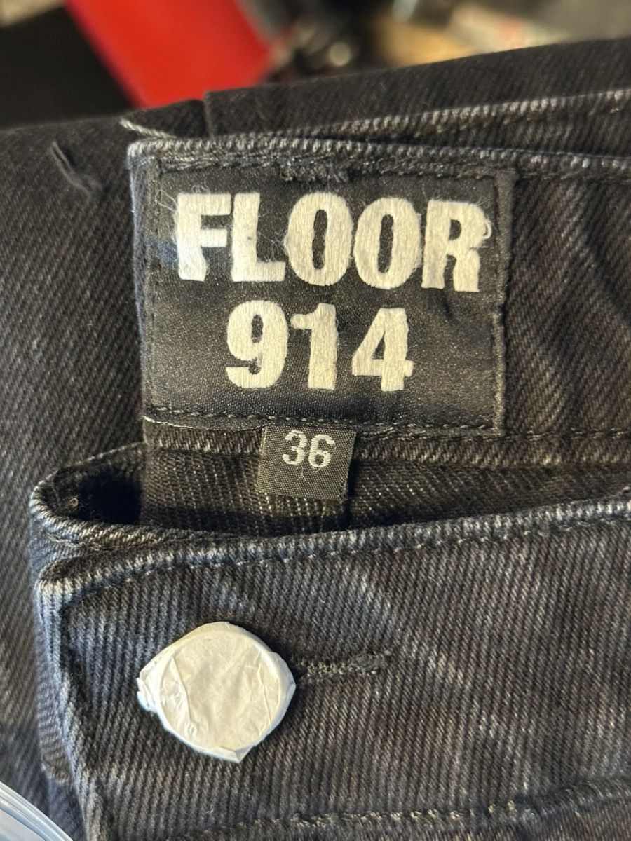 Other Floor 914 “workman” rhinestone black denim jeans Size US 36 / EU 52 - 2 Thumbnail