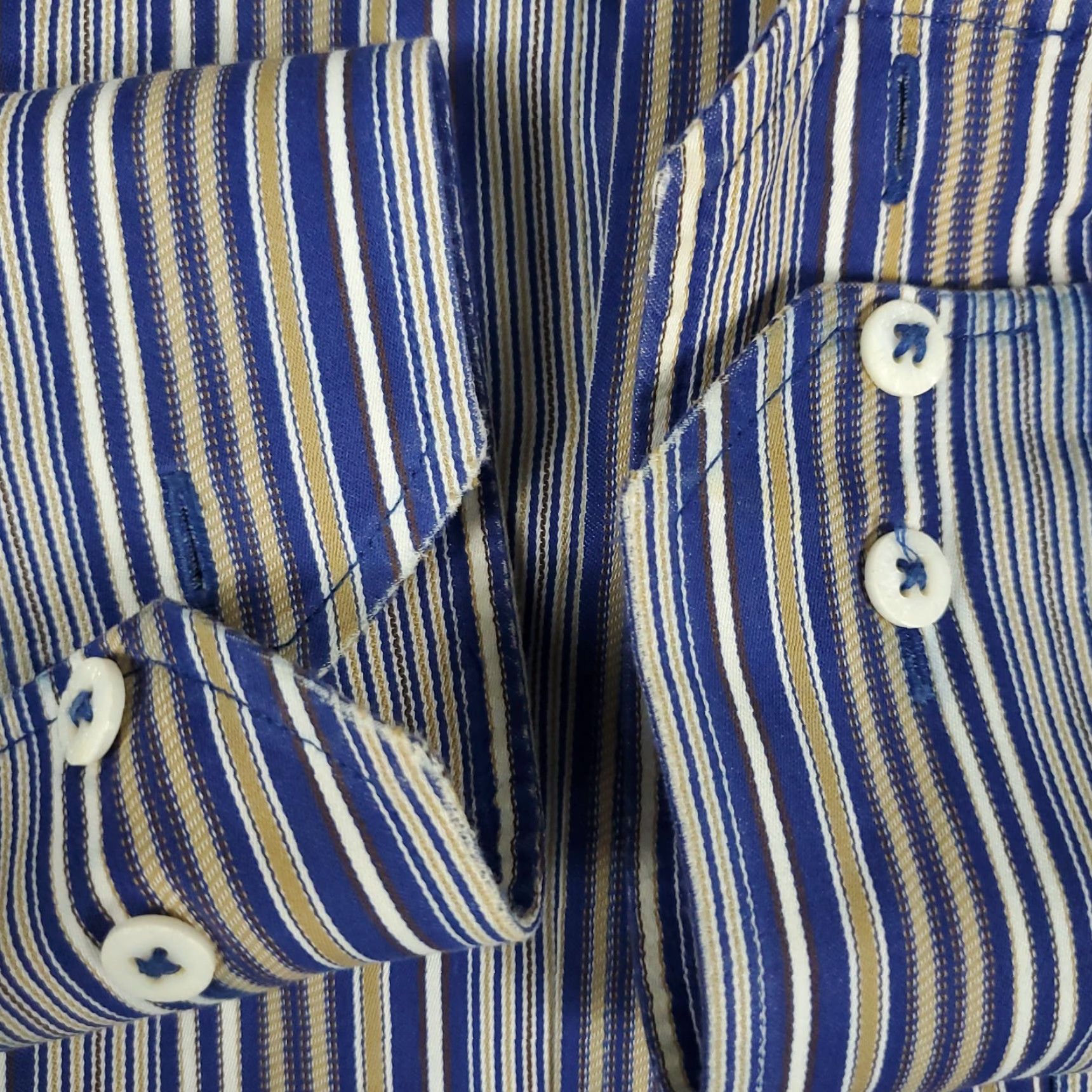 BUGATCHI Bugatchi Uomo Shirt Blue Striped Button-Up Long Sleeve Mens Medium Size US M / EU 48-50 / 2 - 3 Thumbnail