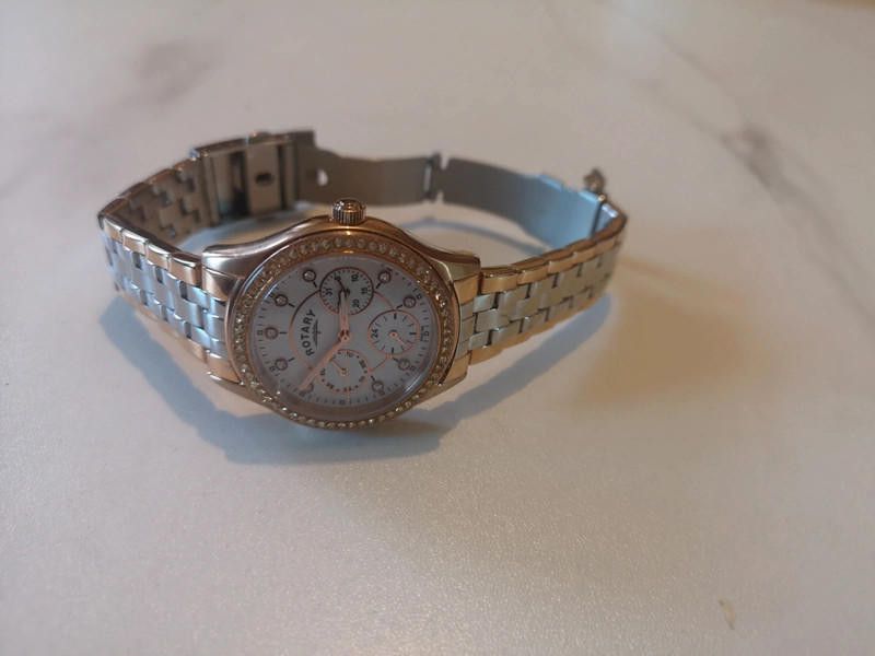 Designer Rotary watch with two tone crystal case for her Size ONE SIZE - 2 Thumbnail