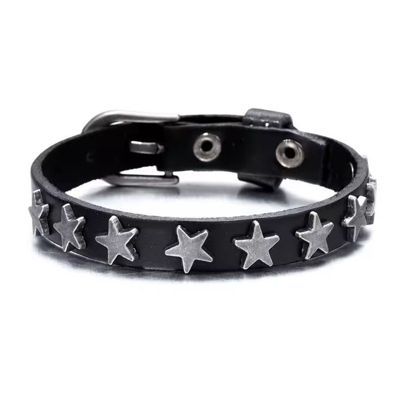 Japanese Brand Punk Buckle Star Leather Bracelets Size ONE SIZE - 2 Thumbnail