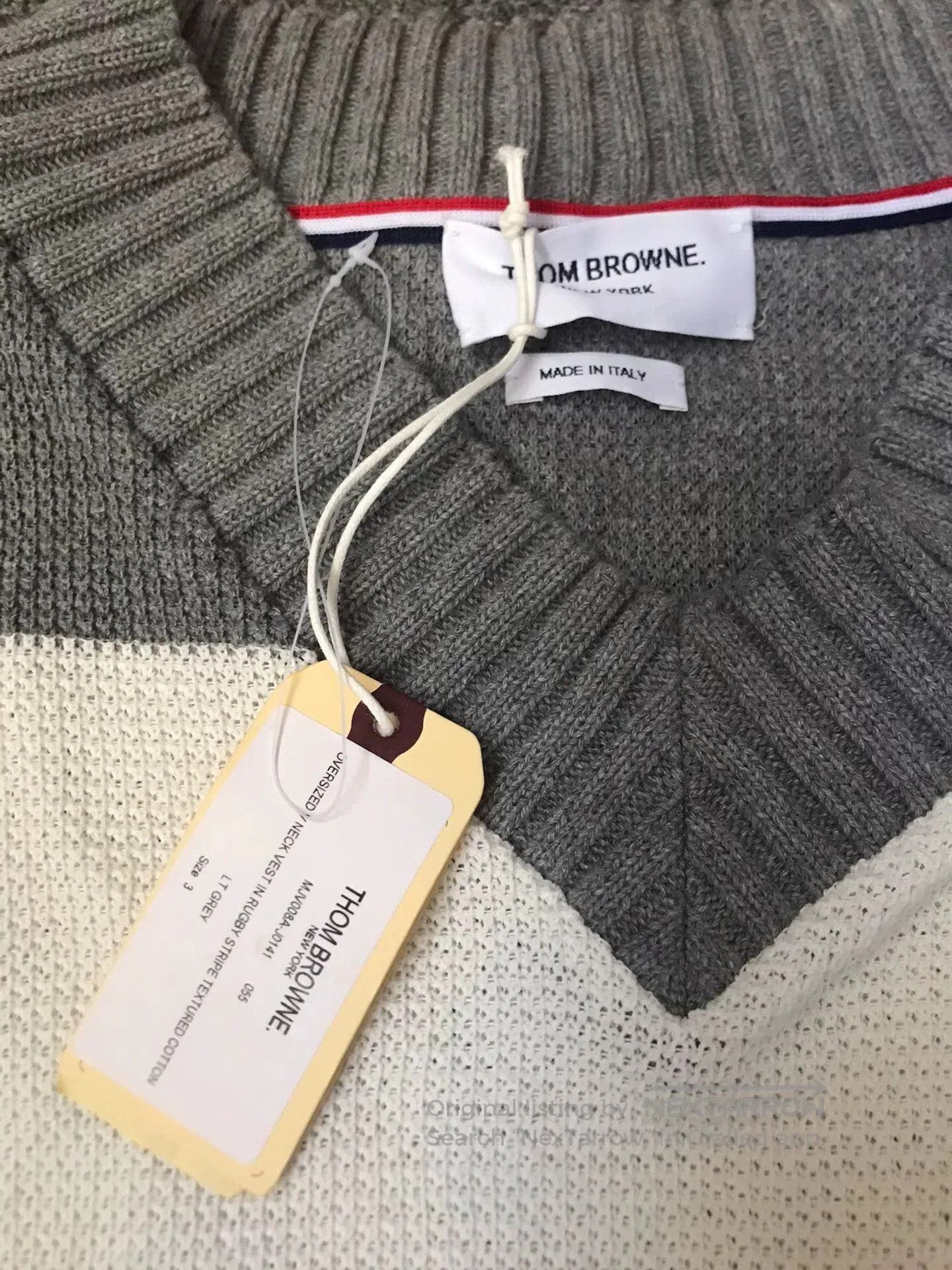 Thom Browne Thom Browne Gray White Striped Vest. Size US L / EU 52-54 / 3 - 4 Thumbnail