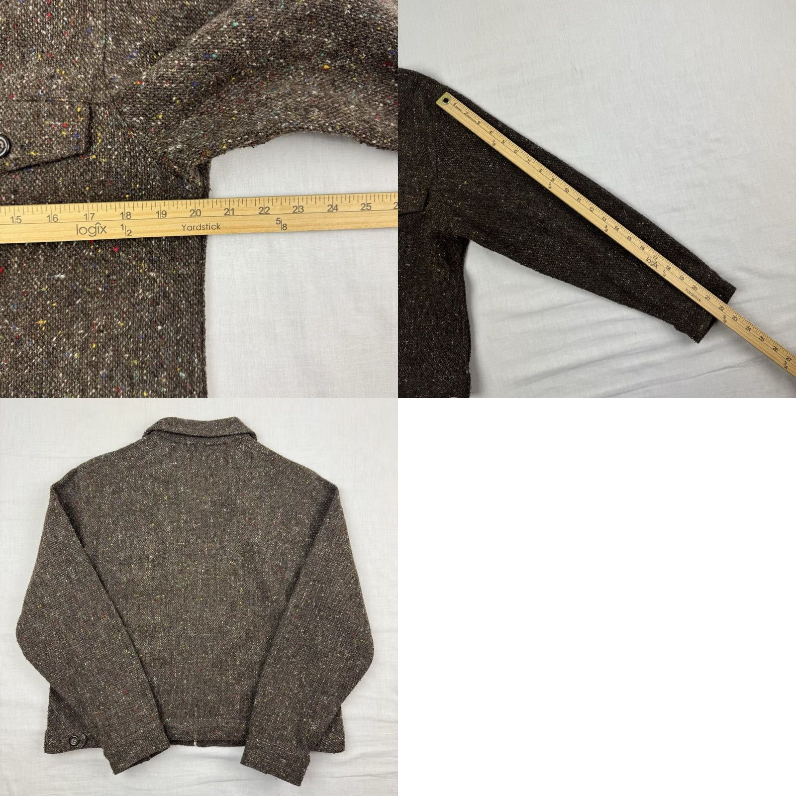Express VINTAGE Express Wool Blend Full Zip Jacket Womens L Brown Hipster 90s Y2K Collared Mens? Size L / US 10 / IT 46 - 8 Thumbnail