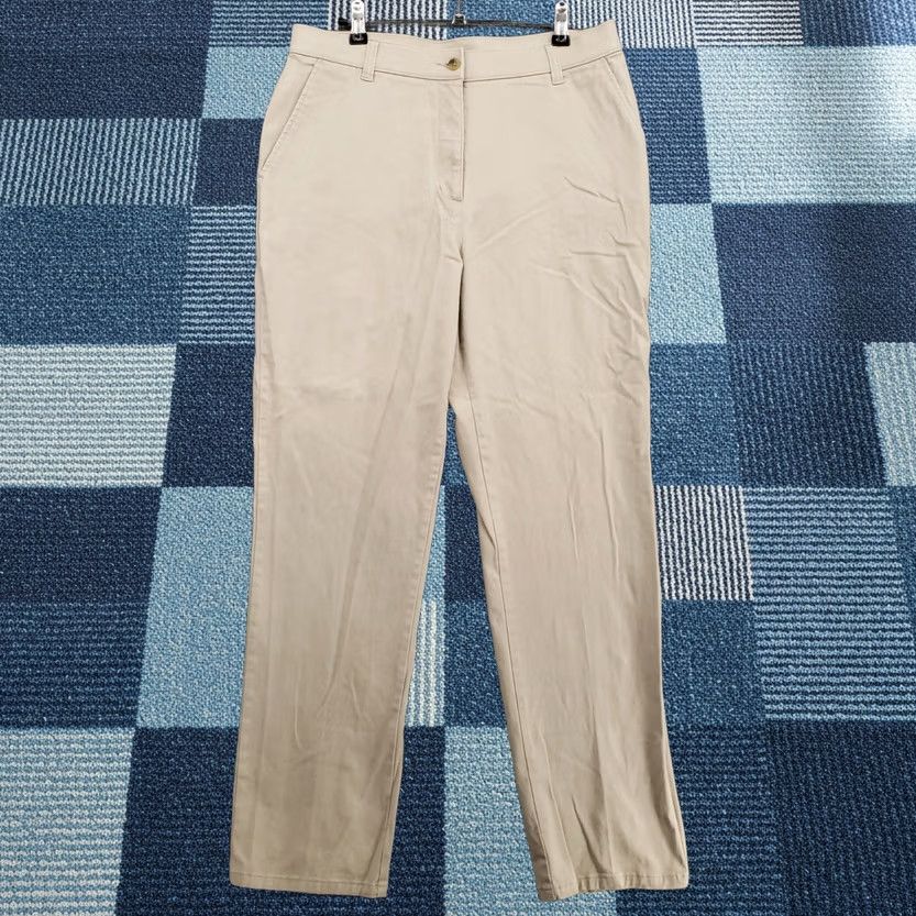 Vintage Woolrich Pants Womens 10 Beige Chino High Rise Straight Leg Stretch Trouser Shirt? Size 32" / US 10 / IT 46 - 1 Thumbnail