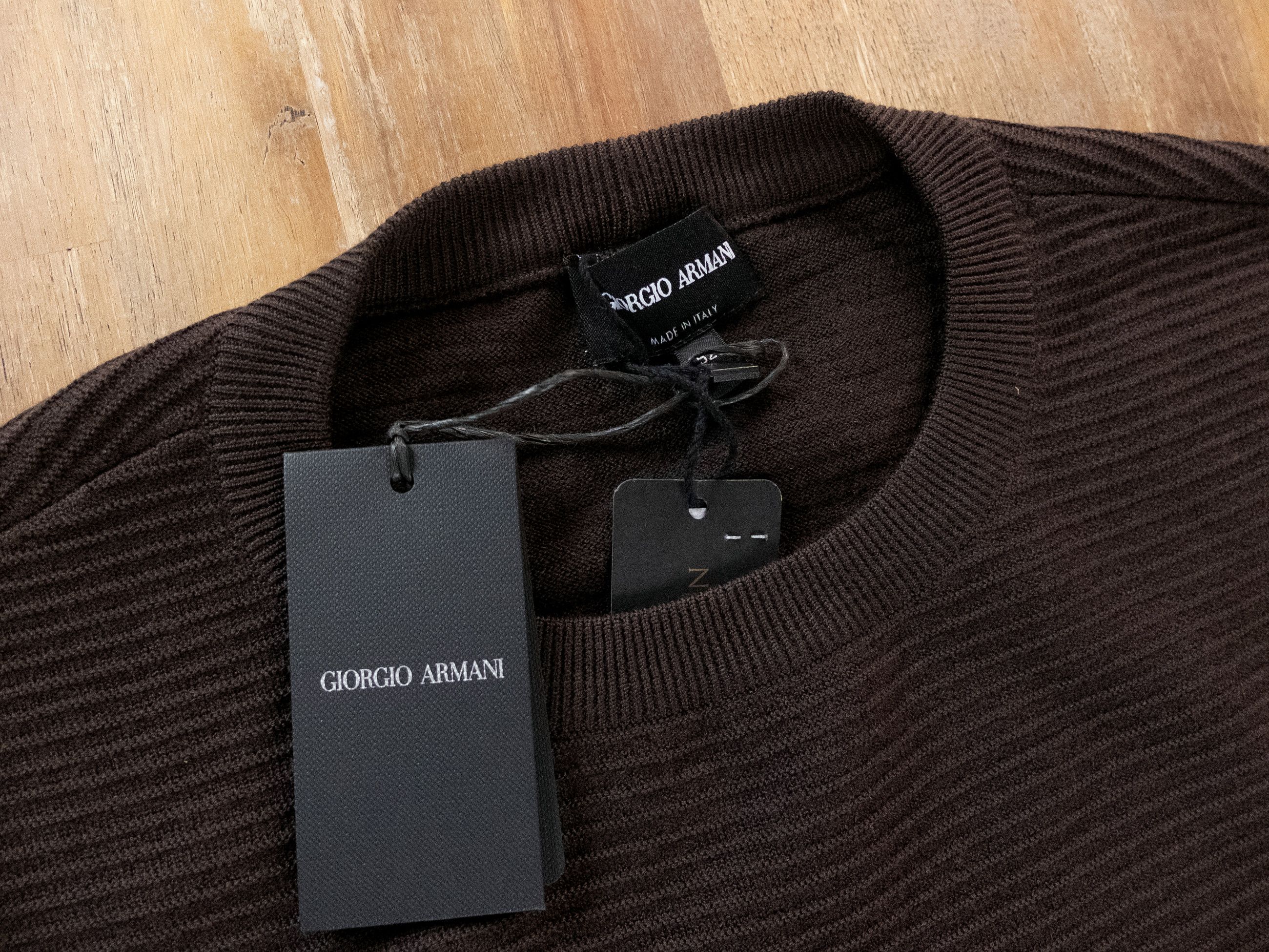 Giorgio Armani GIORGIO ARMANI mainline brown logo wool sweater XL Size US XL / EU 56 / 4 - 7 Thumbnail