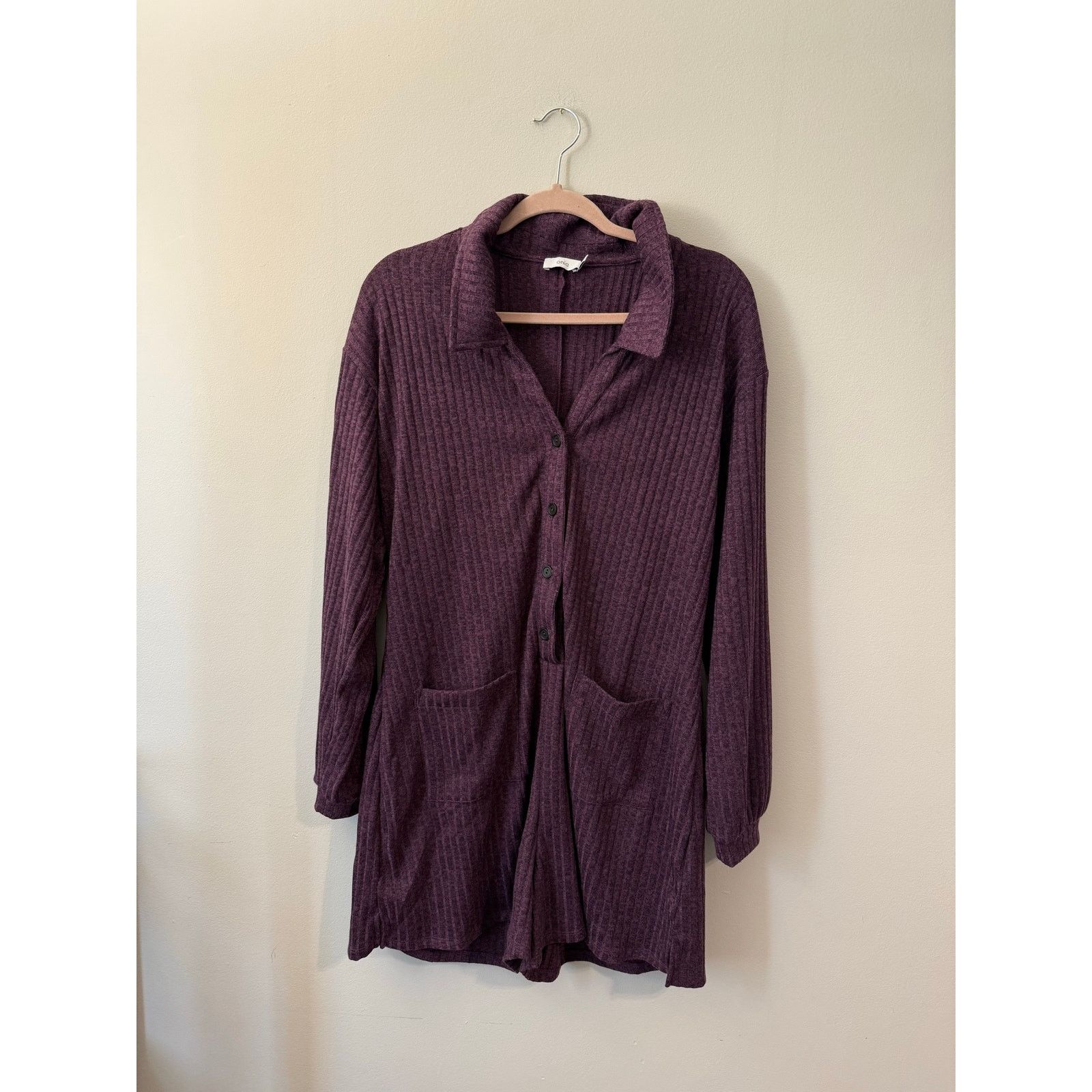 Onia Onia NWOT Ribbed Knit Long Sleeve Romper Large, MP $120 Size 34" / US 12 / IT 48 - 3 Thumbnail