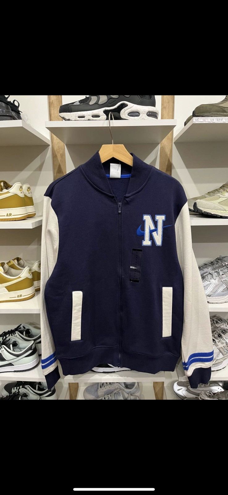 Nike Vintage Nike bomber big logo jacket size S blue navy Size US S / EU 44-46 / 1 - 2 Thumbnail