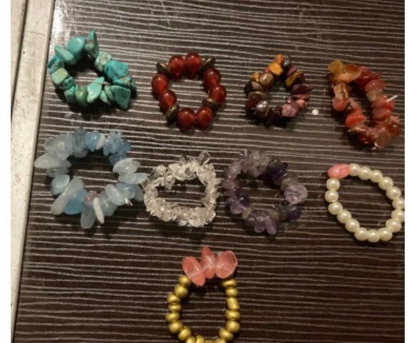 Other Gemstone chip beaded rings Size ONE SIZE - 2 Thumbnail