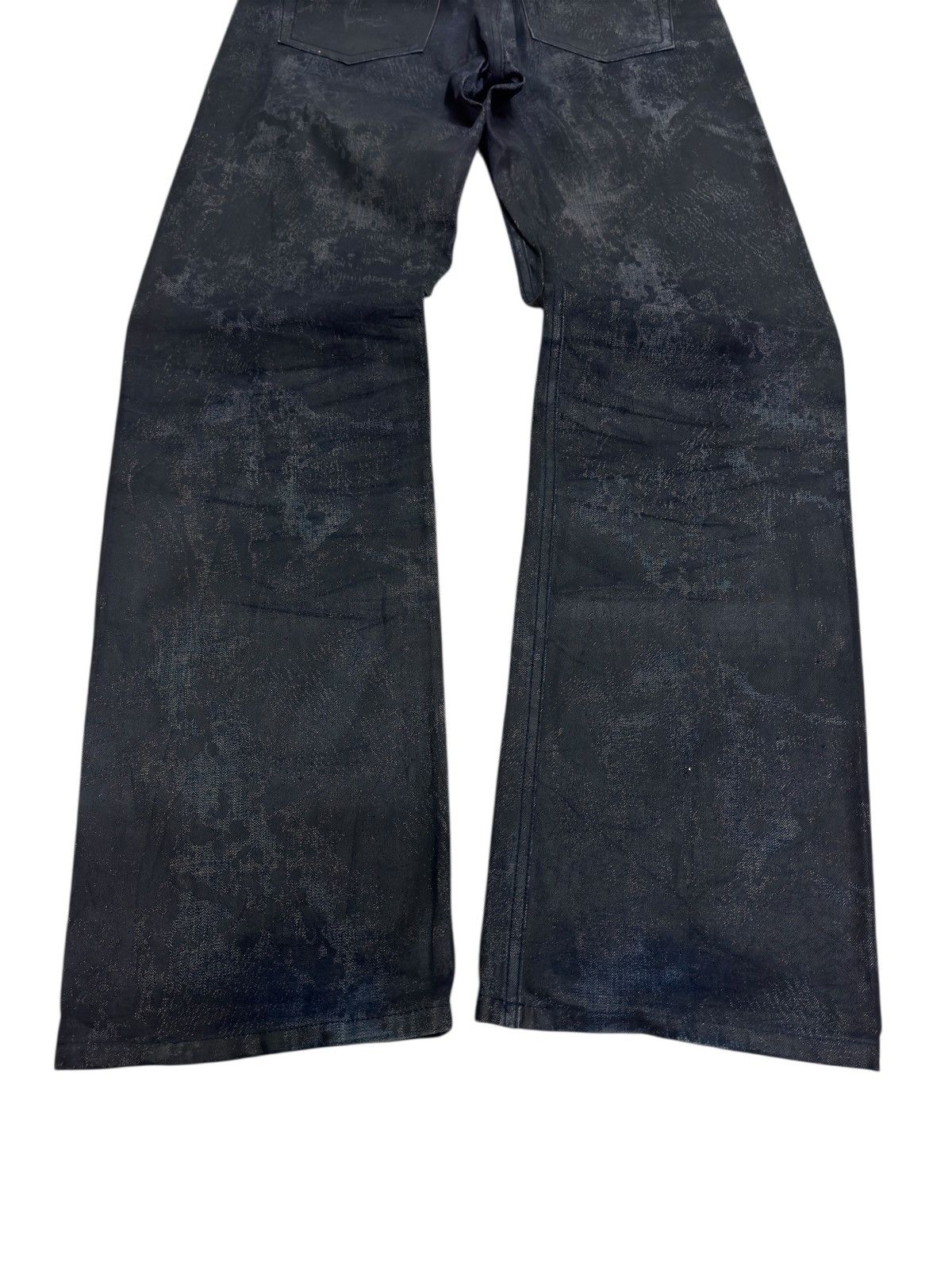 If Six Was Nine Monsieur Nicole by Yukio Kobayashi Waxed Coated Sleek Denim Size US 29 - 10 Thumbnail