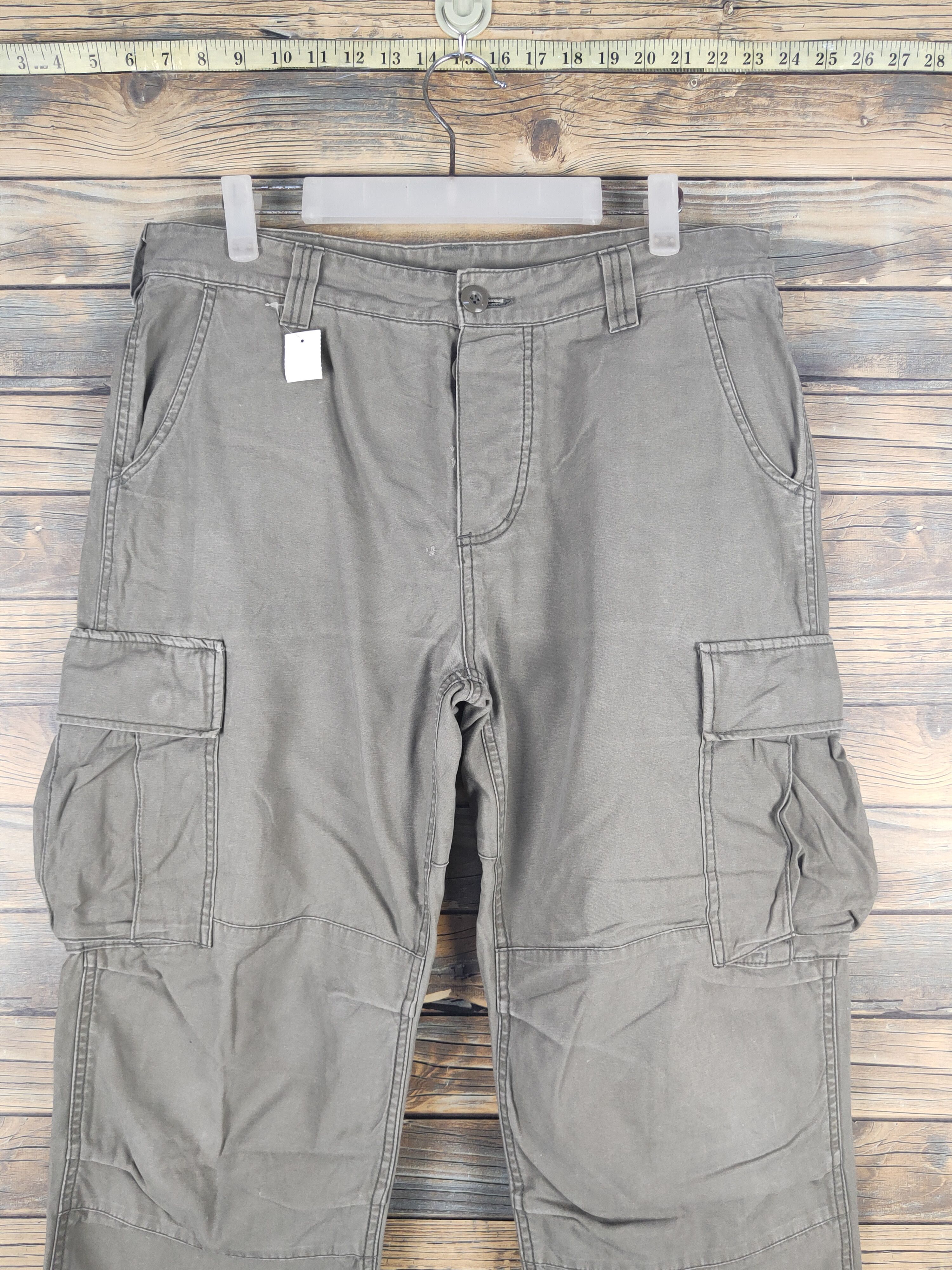 Global Work DL Global Work Green Faded Multipocket Cargo Pants #1520 Size US 34 / EU 50 - 2 Thumbnail