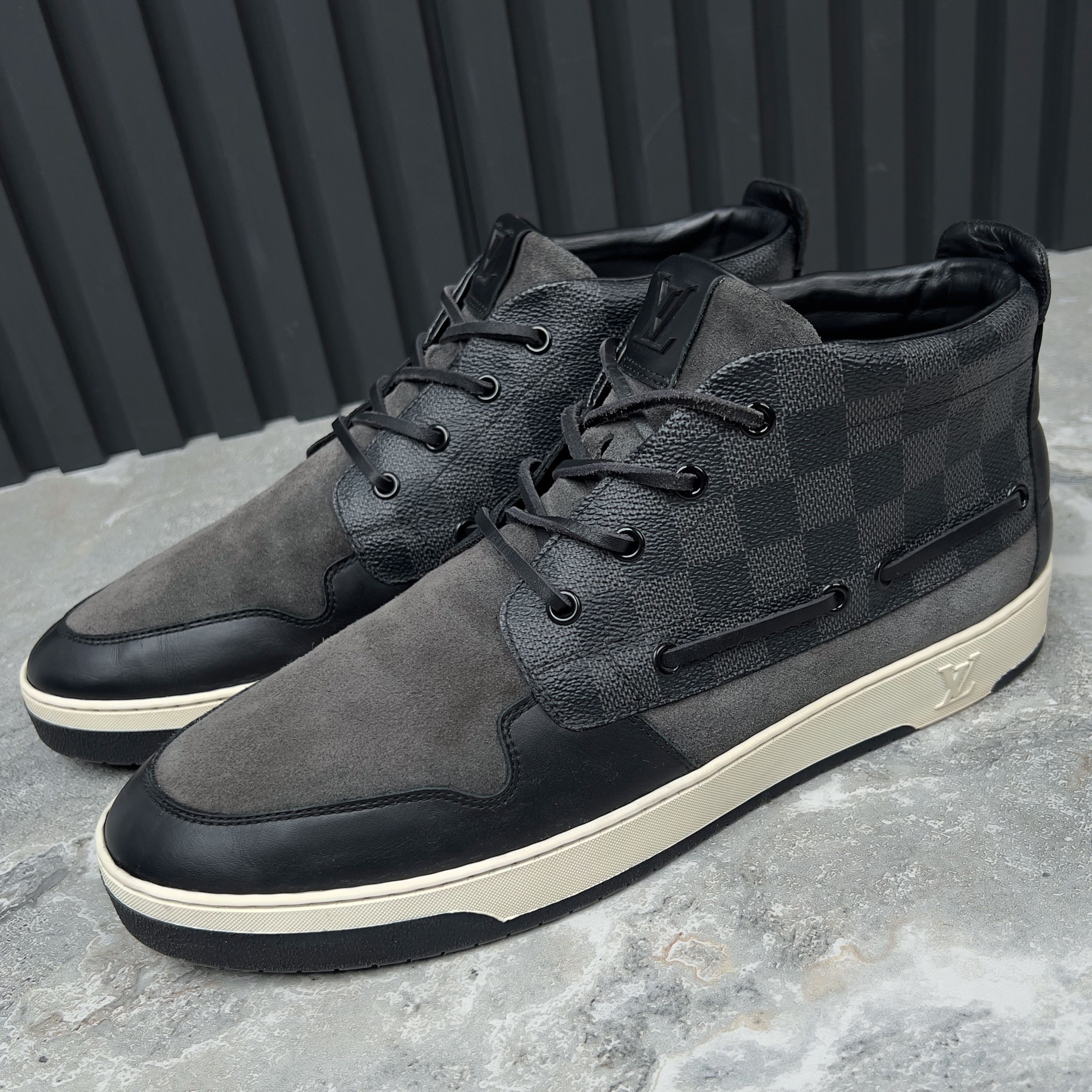 Louis Vuitton Trainer Damier Boots Graphite Leather Size US 10.5 / EU 43-44 - 1 Thumbnail