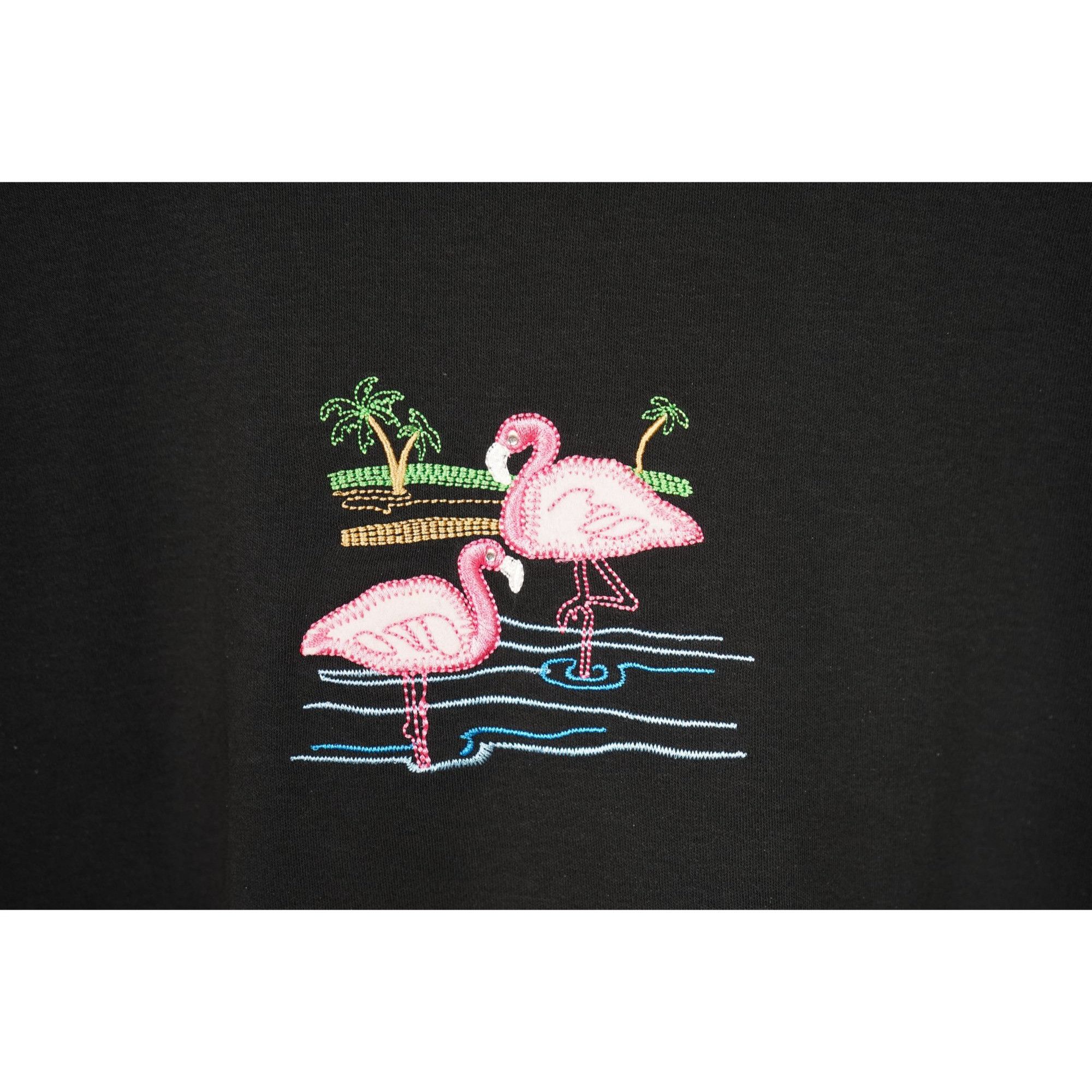 Vintage Women's XL Vintage Black Flamingo Art Top, 90s #445 Size XL / US 12-14 / IT 48-50 - 3 Thumbnail