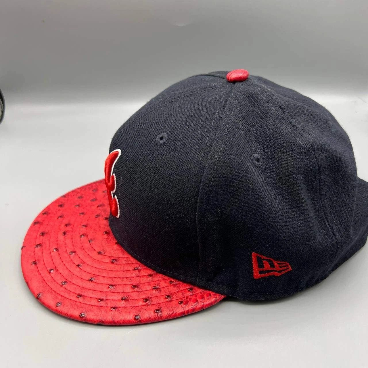 New Era Atlanta Braves Hat Men M-L Black Embroidered MLB Strap Back Size ONE SIZE - 7 Thumbnail
