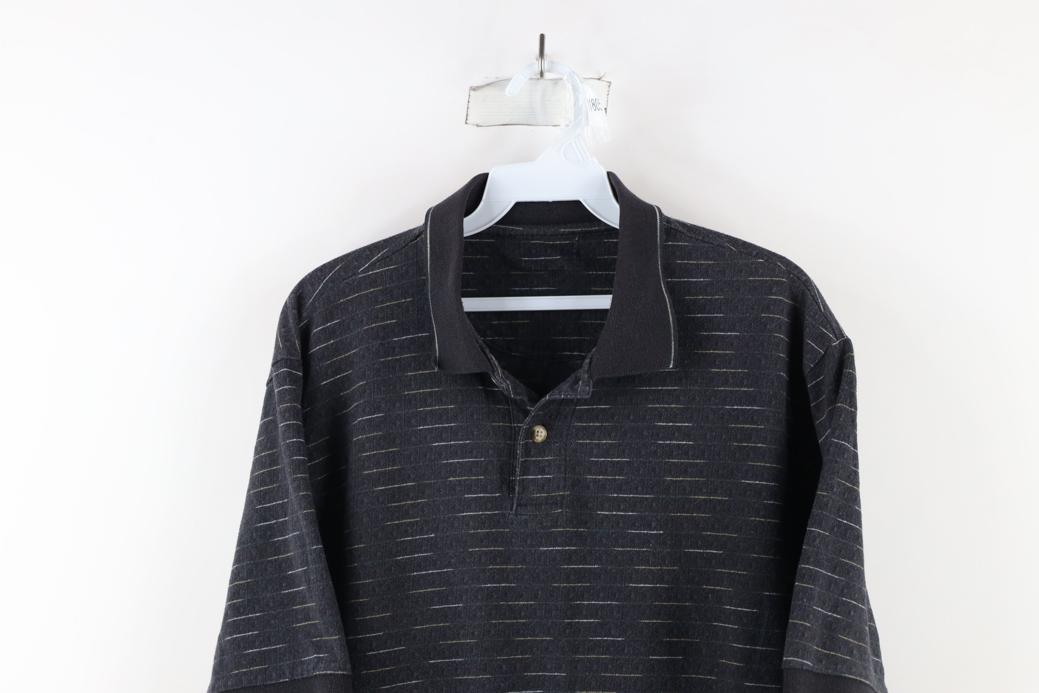 Vintage Vintage 90s Streetwear Rainbow Geometric Pullover Polo Shirt Size US M / EU 48-50 / 2 - 2 Thumbnail
