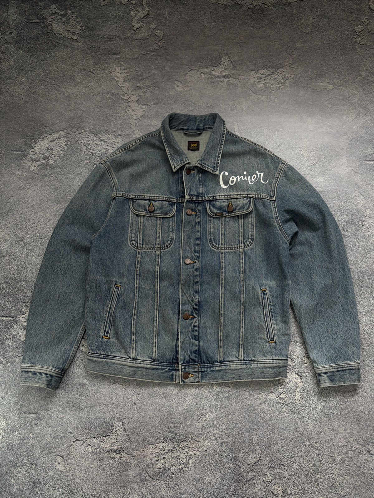 Lee Lee Denim Jacket XL Blue Graphic Print Think What You Will Size US XL / EU 56 / 4 - 7 Thumbnail