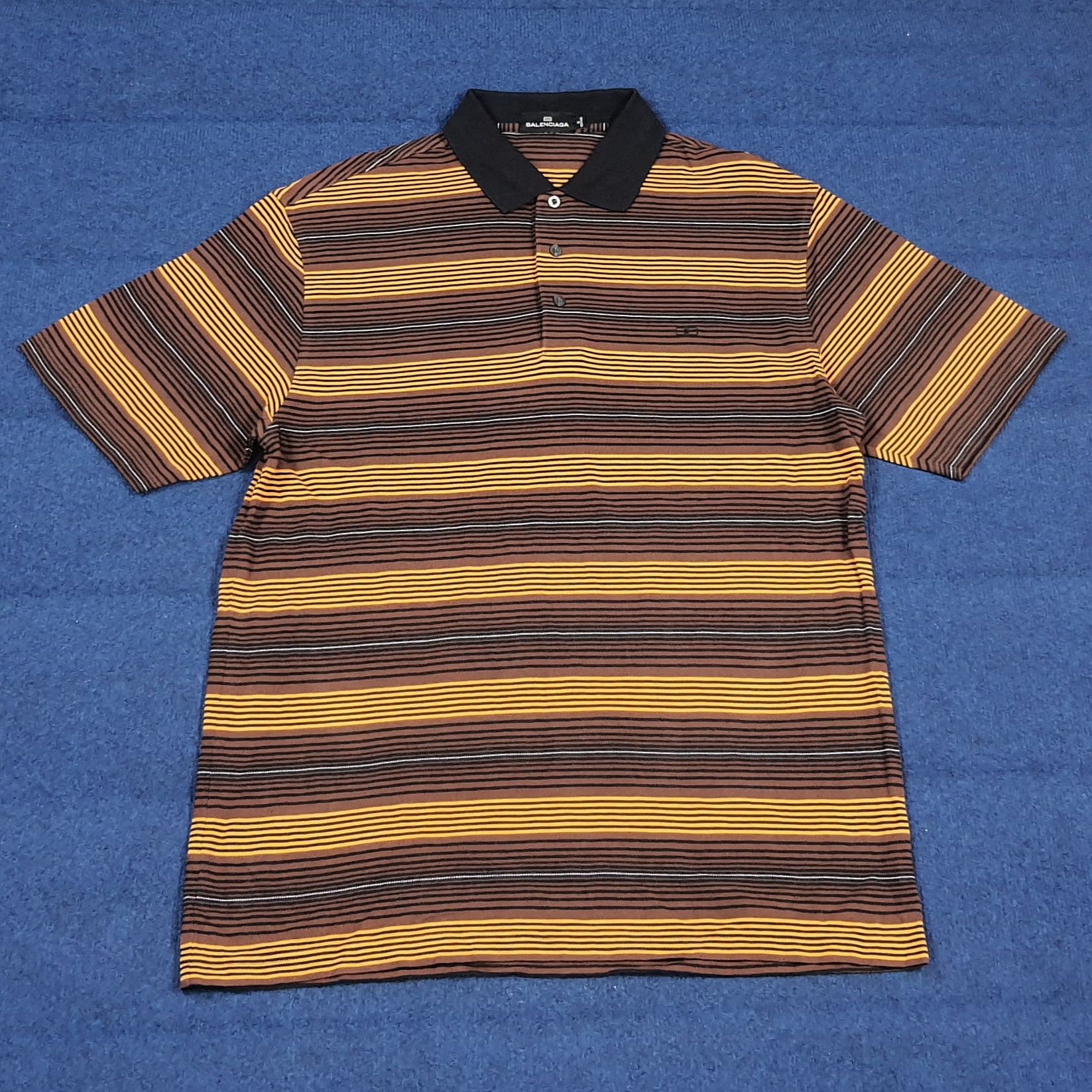 Balenciaga Vintage Balenciaga Polo Striped Shirt C294N8 Size US L / EU 52-54 / 3 - 1 Thumbnail