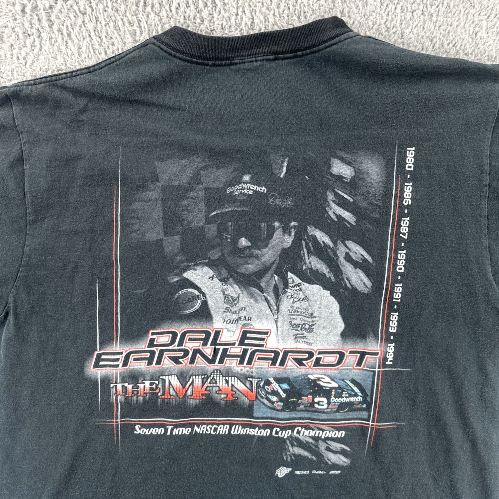 Vintage VINTAGE Chase NASCAR 90s T Shirt Men XL Black Crew Neck Short Sleeve Dale Earnhardt #3 The Man Size US XL / EU 56 / 4 - 2 Thumbnail