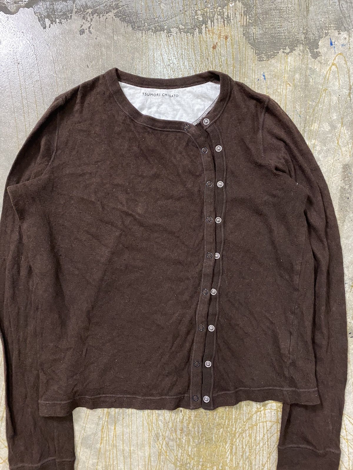 Issey Miyake × Tsumori Chisato Vtg Chisato asymmetrical snap button crop knit Size M / US 6-8 / IT 42-44 - 2 Thumbnail