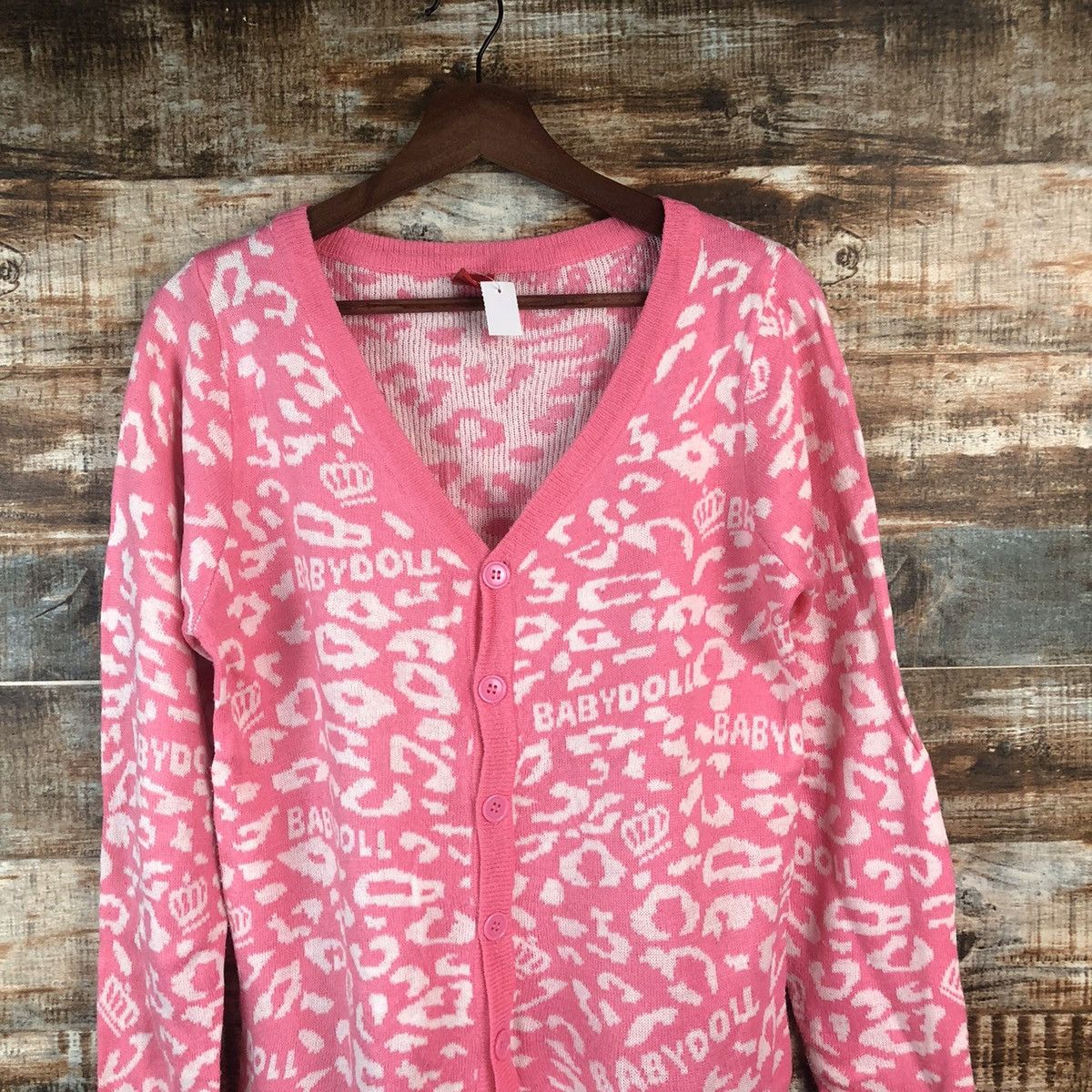 Japanese Brand DL Baby Doll Pink Cardigan Knitwear #C673 Size S / US 4 / IT 40 - 2 Thumbnail