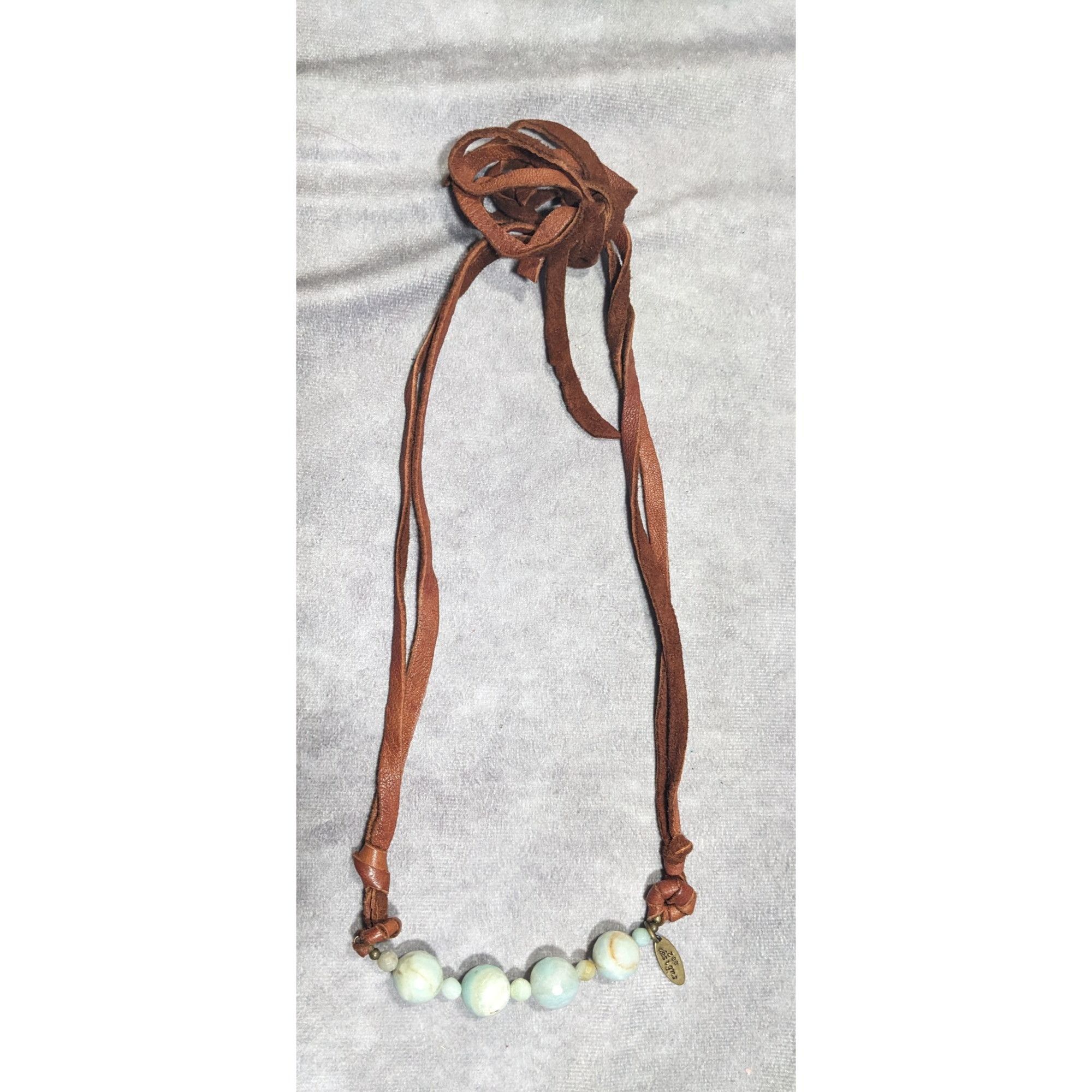 Other Zee Designs Bohemian Amazonite And Leather Tie On Necklace Size ONE SIZE - 6 Thumbnail