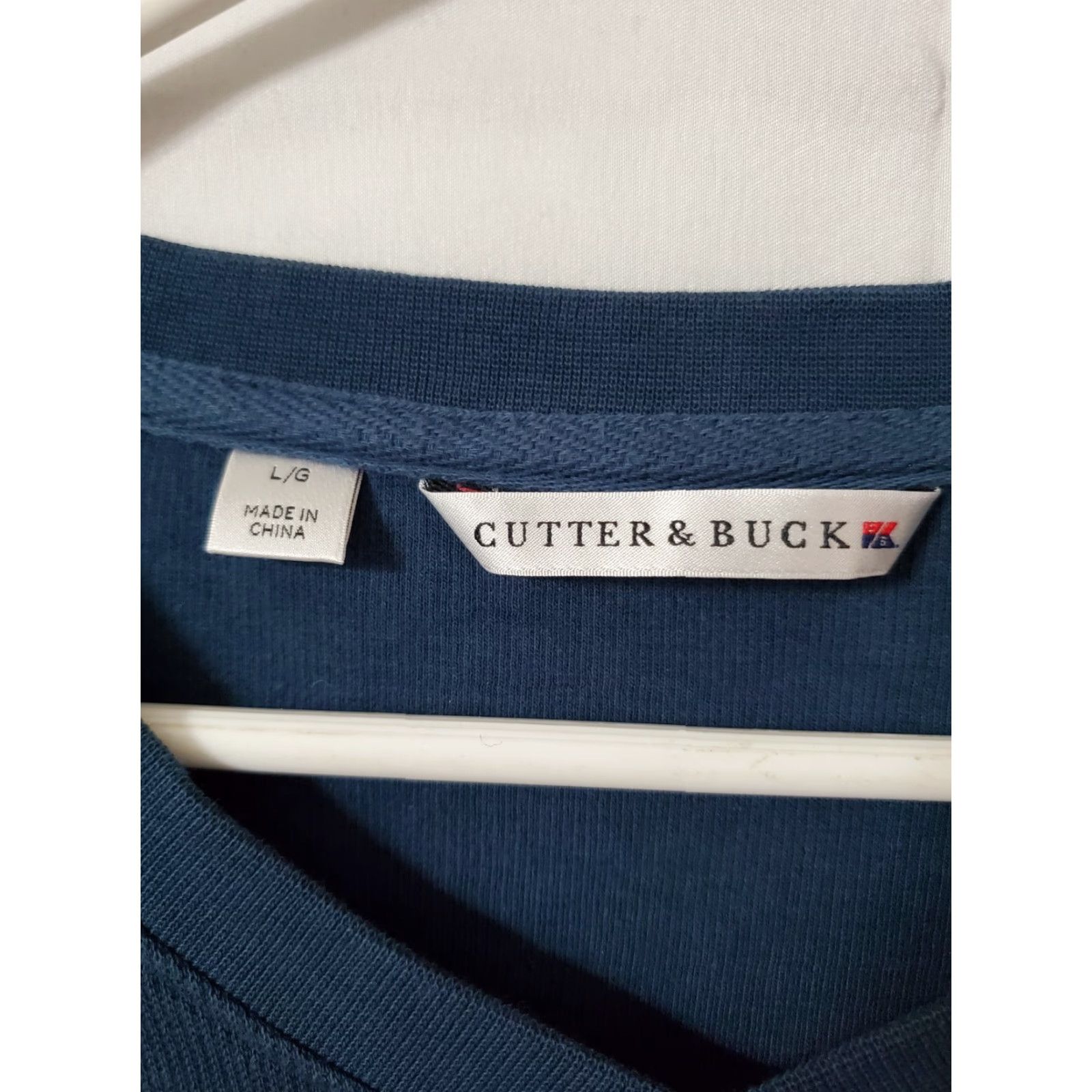 Cutter & Buck Cutter & Buck Sweater Men's L V-Neck Pullover Blue Pima Cotton Golf Active Regular Fit Knit Shirt/Top Size US L / EU 52-54 / 3 - 2 Thumbnail