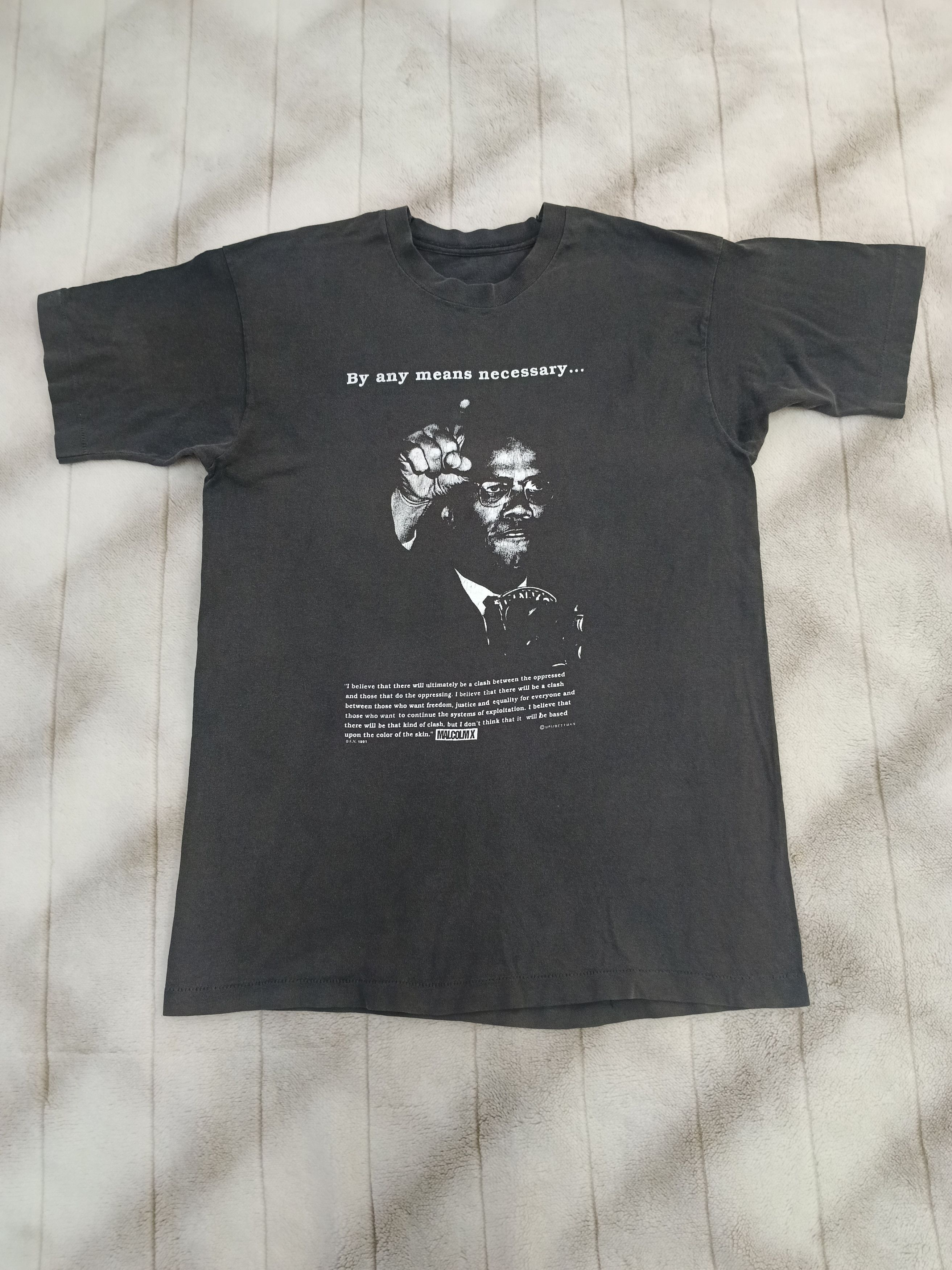 Vintage MALCOLM X VINTAGE 90s T SHIRT Size US L / EU 52-54 / 3 - 2 Thumbnail