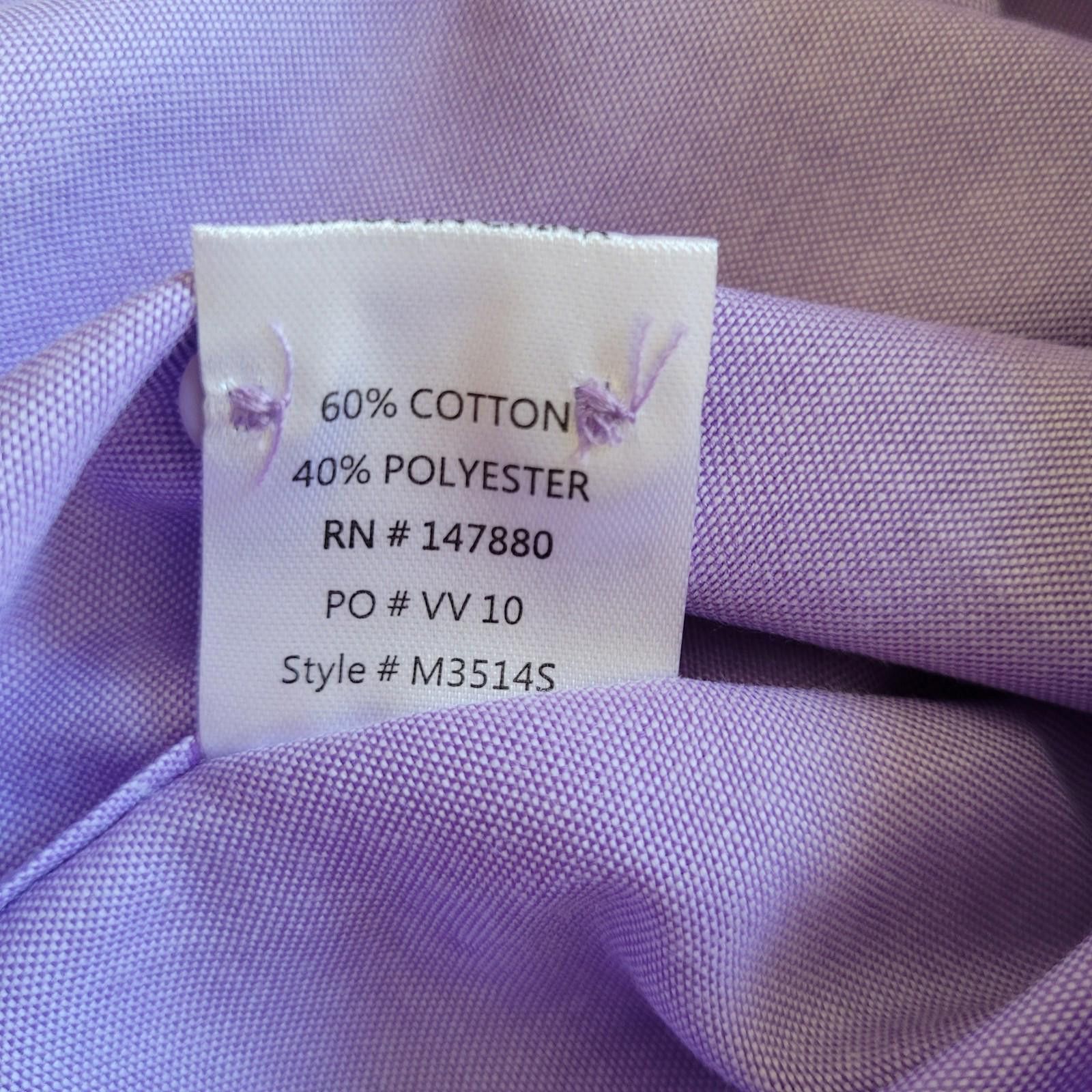 Stuart Weitzman Men's Large Fitted Button Shirt Short Sleeve Lilac - NEW! Size US L / EU 52-54 / 3 - 4 Thumbnail