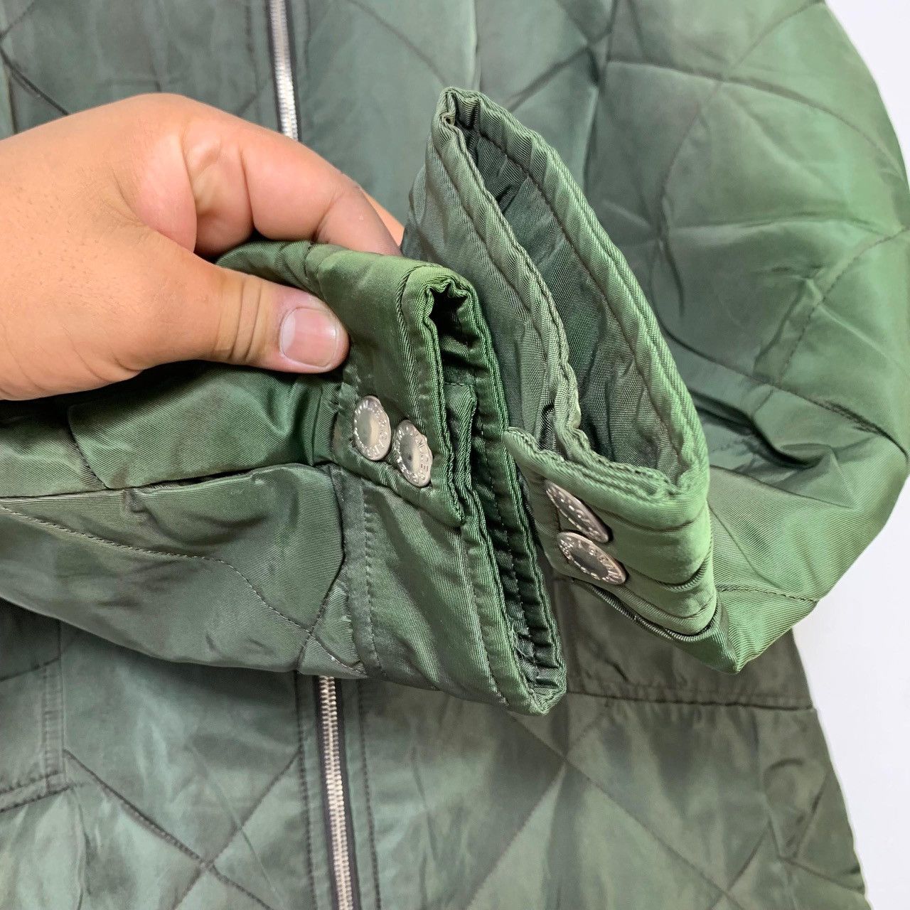 Dolce & Gabbana Vintage Olive Green Diamond Quilted Military Liner Jacket Size US M / EU 48-50 / 2 - 11 Thumbnail