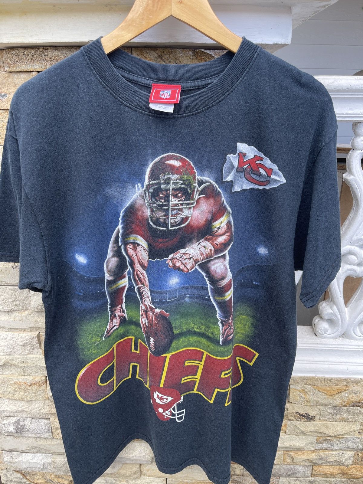 NFL Rare🔥Vintage Kansas City CHIEFS T Shirt Size US L / EU 52-54 / 3 - 2 Thumbnail