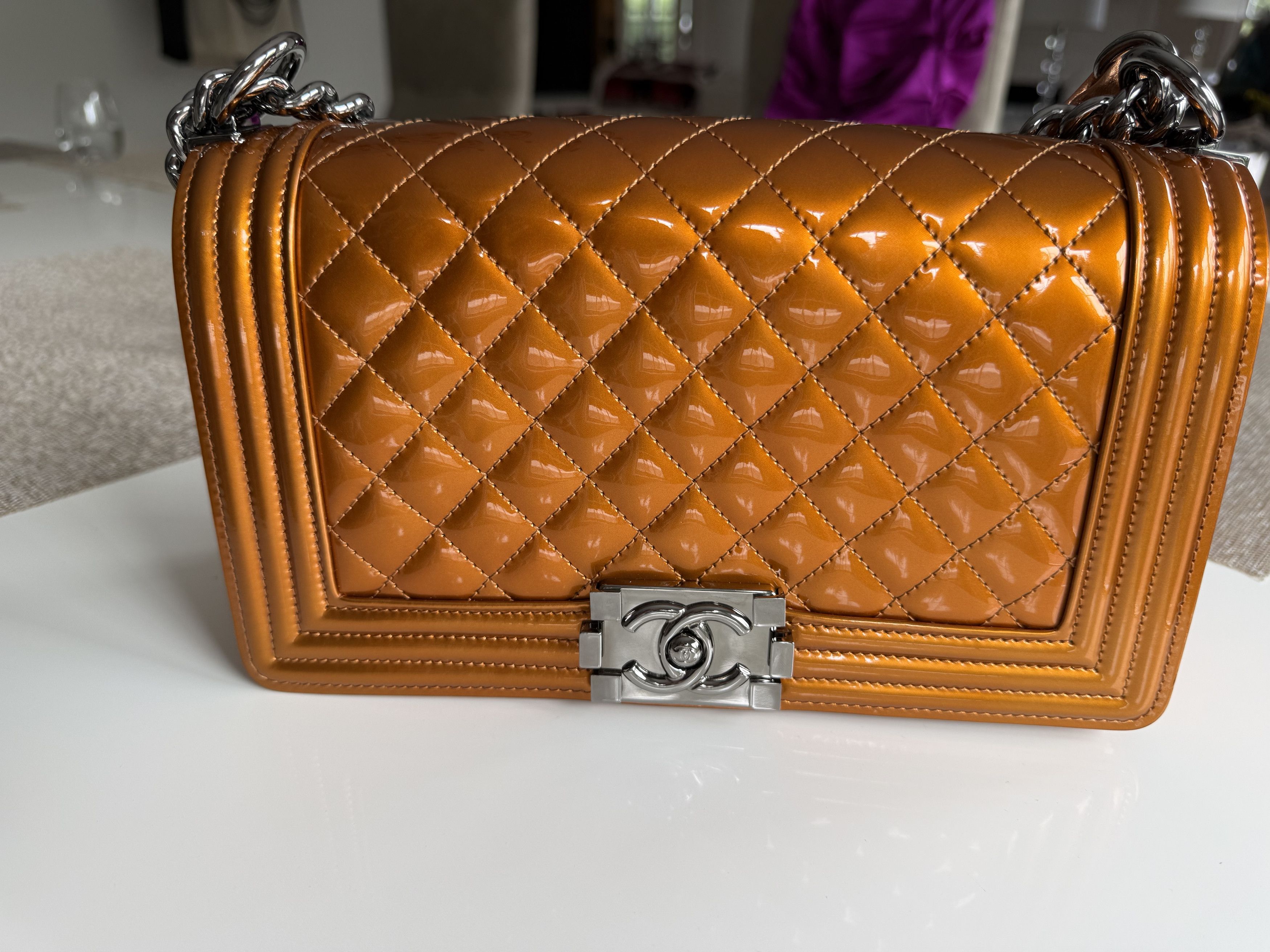 Chanel Chanel Boy Bag Metallic Bronze Quilted, Rare Edition Size ONE SIZE - 3 Thumbnail