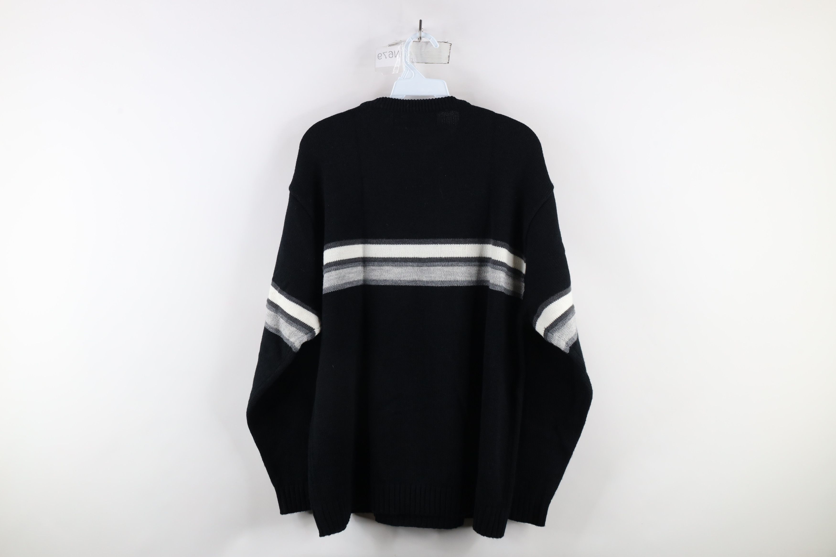 Vintage Vintage 90s Streetwear Block Knit Crewneck Sweater Size US L / EU 52-54 / 3 - 5 Thumbnail