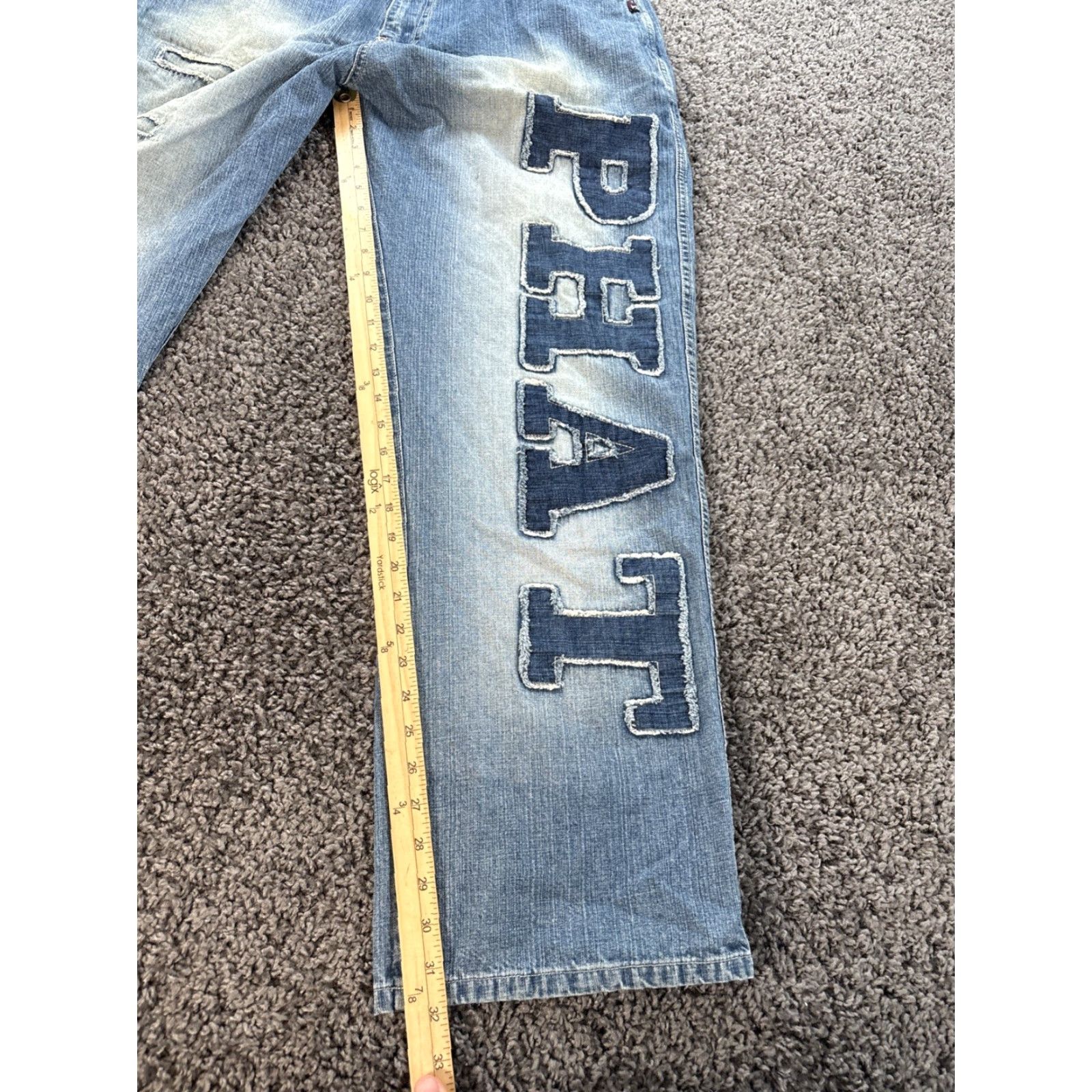 Phat Farm VINTAGE Phat Farm Jeans Mens 38x33 Baggy Light Wash Distressed Embroidered 90s Blues Width-Wide Leg Relaxed Inseam 33 Mens Size US 38 / EU 54 - 2 Thumbnail