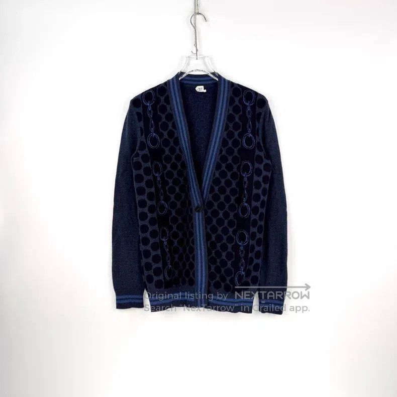 Hermes Hermes Blue Circular Pattern Wool Cardigan Size XS / US 0-2 / IT 36-38 - 3 Thumbnail