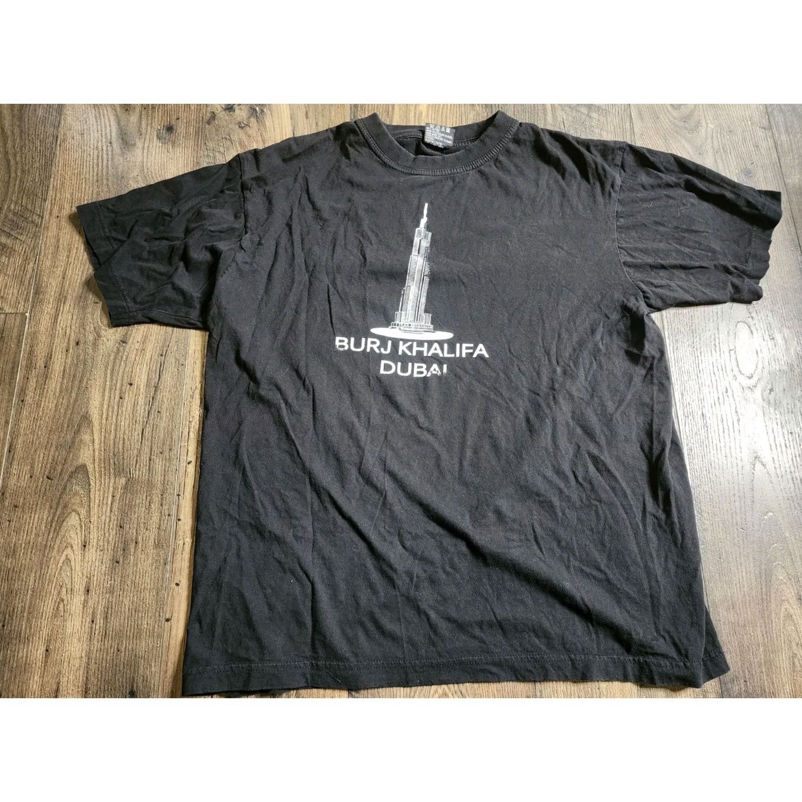 Vintage Vintage Grolls T-Shirt Mens L Black Crew Neck Short Sleeve Graphic Print UAE Burj Khalifa Dubai Skyscraper Retro Shirt Size US L / EU 52-54 / 3 - 5 Thumbnail