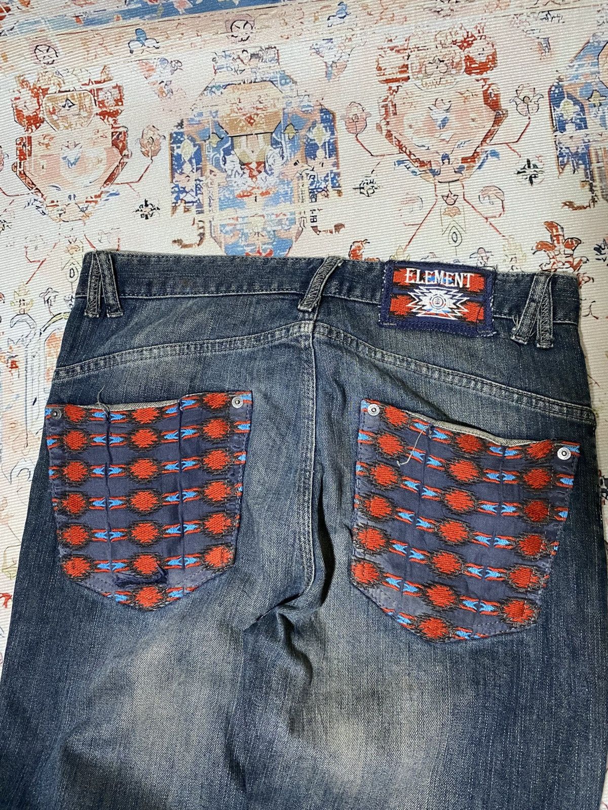 Element Element Skatebord Y2K Straight Deep Blue Wash Jeans Size US 31 - 4 Thumbnail