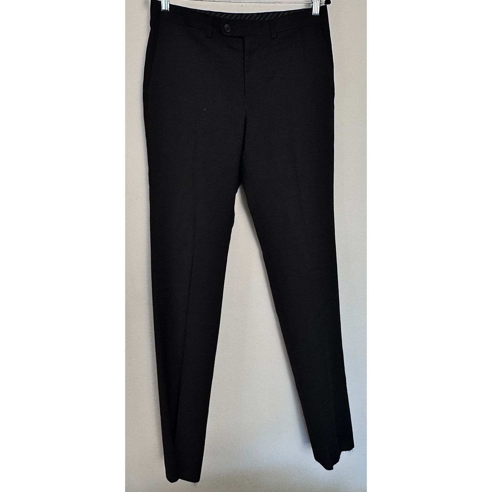 John Varvatos John Varvatos Black Wool Austin Dress Pants Size US 32 / EU 48 - 1 Thumbnail