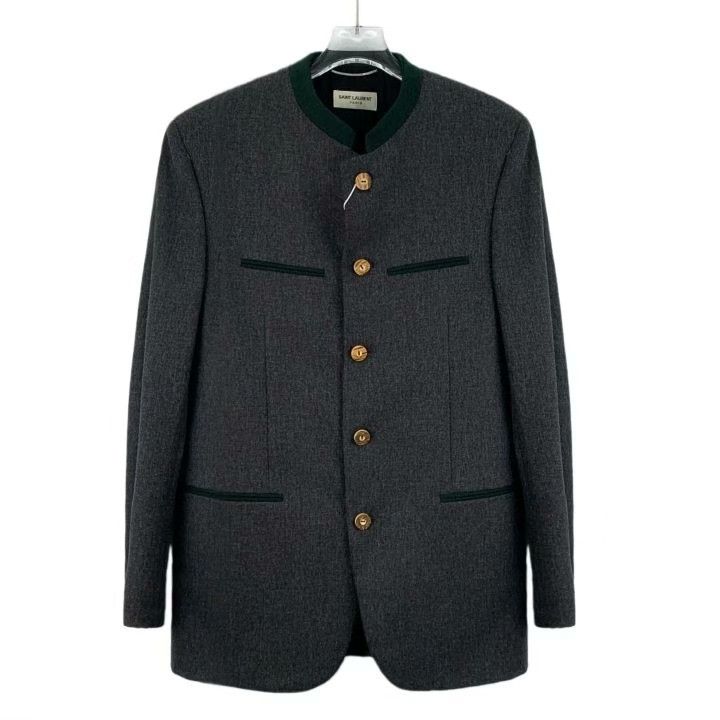 Saint Laurent Paris Yves Saint Laurent Gray Wool Jacket Size US S / EU 44-46 / 1 - 1 Thumbnail