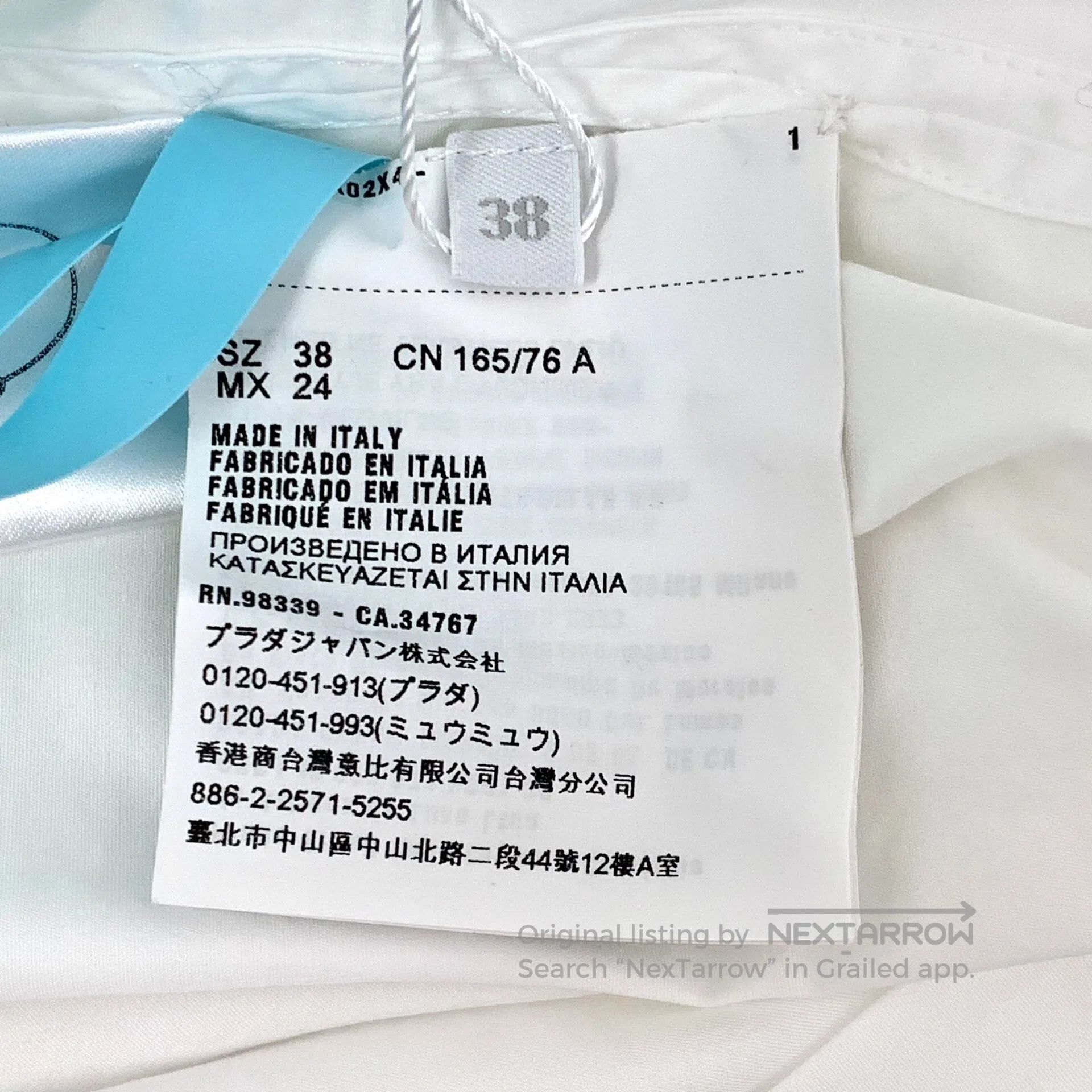 Prada Prada White Button Design Cotton High Collar Pleated Long Size XS / US 0-2 / IT 36-38 - 6 Thumbnail