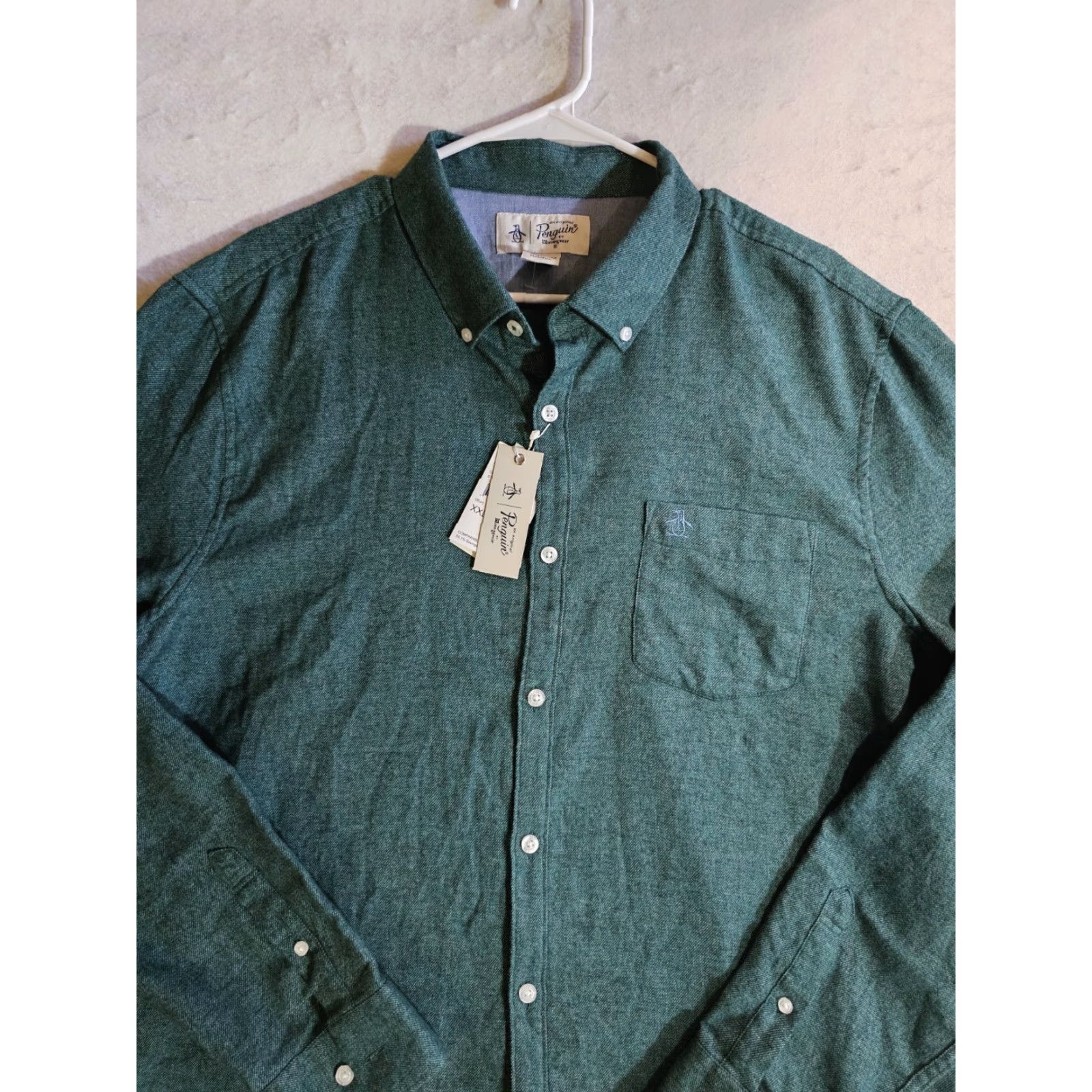 Original Penguin VINTAGE Original Penguin Button-Up Shirt Mens 2XL Green Shirt Classic Preppy Size US XXL / EU 58 / 5 - 2 Thumbnail
