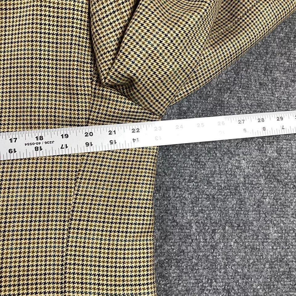 Alan Flusser Alan Flusser Blazer 44L Houndstooth Silk Worsted Wool Mens Size 44L - 3 Thumbnail