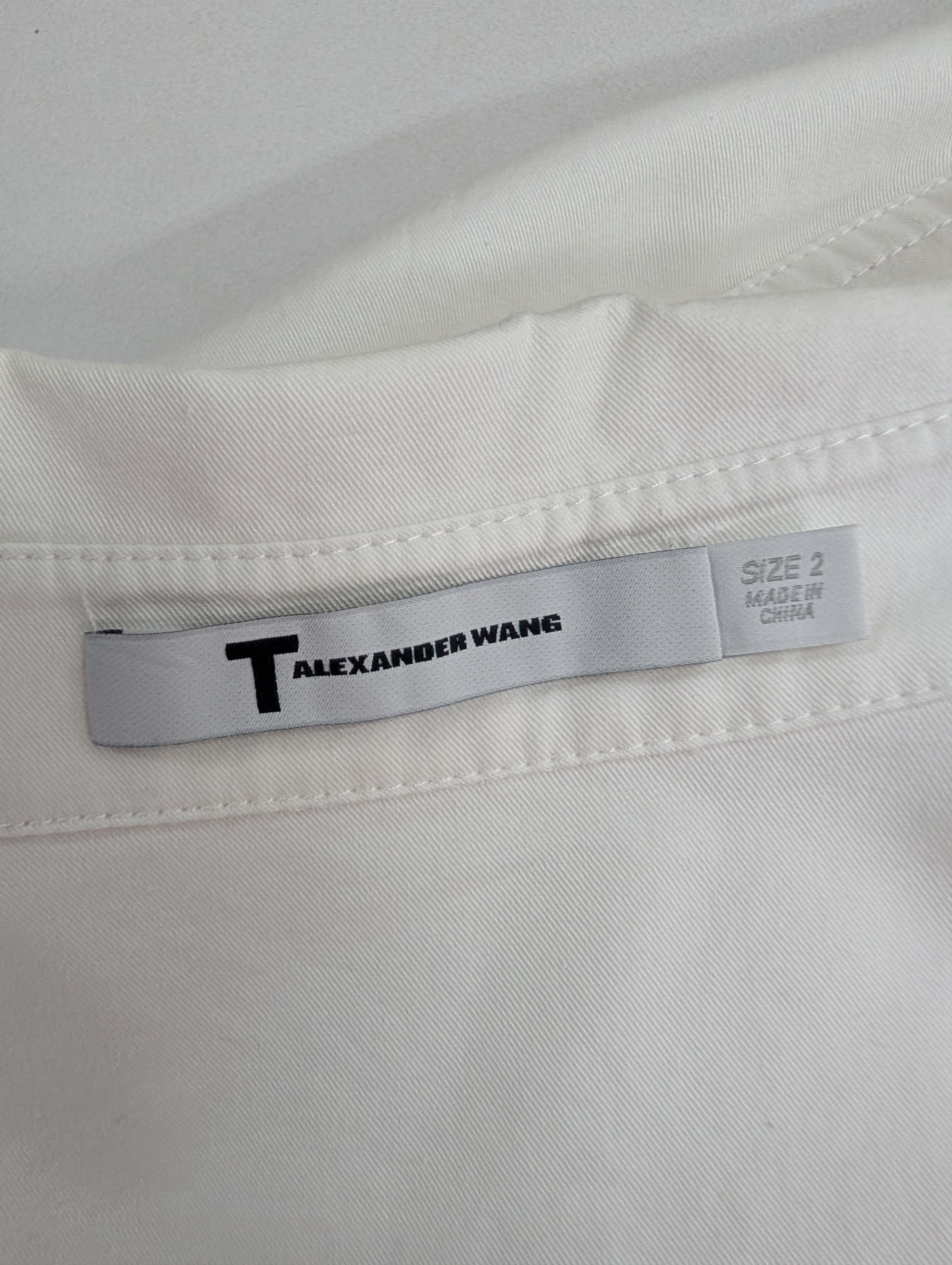 T by Alexander Wang Off White Shirt with Buttoned Sleeve Size XS / US 0-2 / IT 36-38 - 5 Thumbnail
