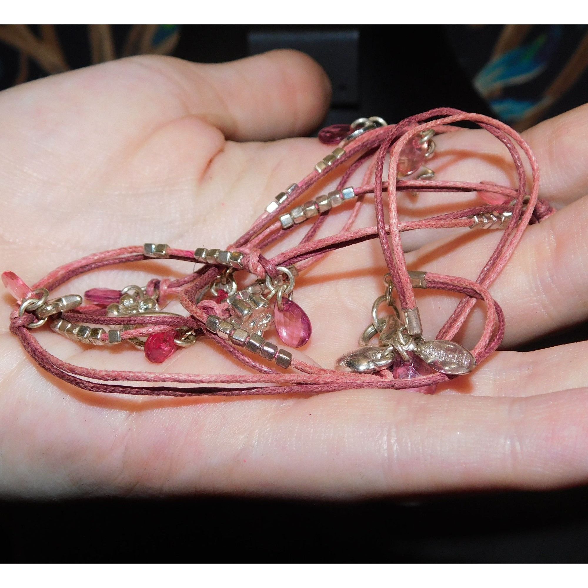 Aeropostale Aeropostale Preppy Pink And Silver Tone Charm Necklace Size ONE SIZE - 2 Thumbnail