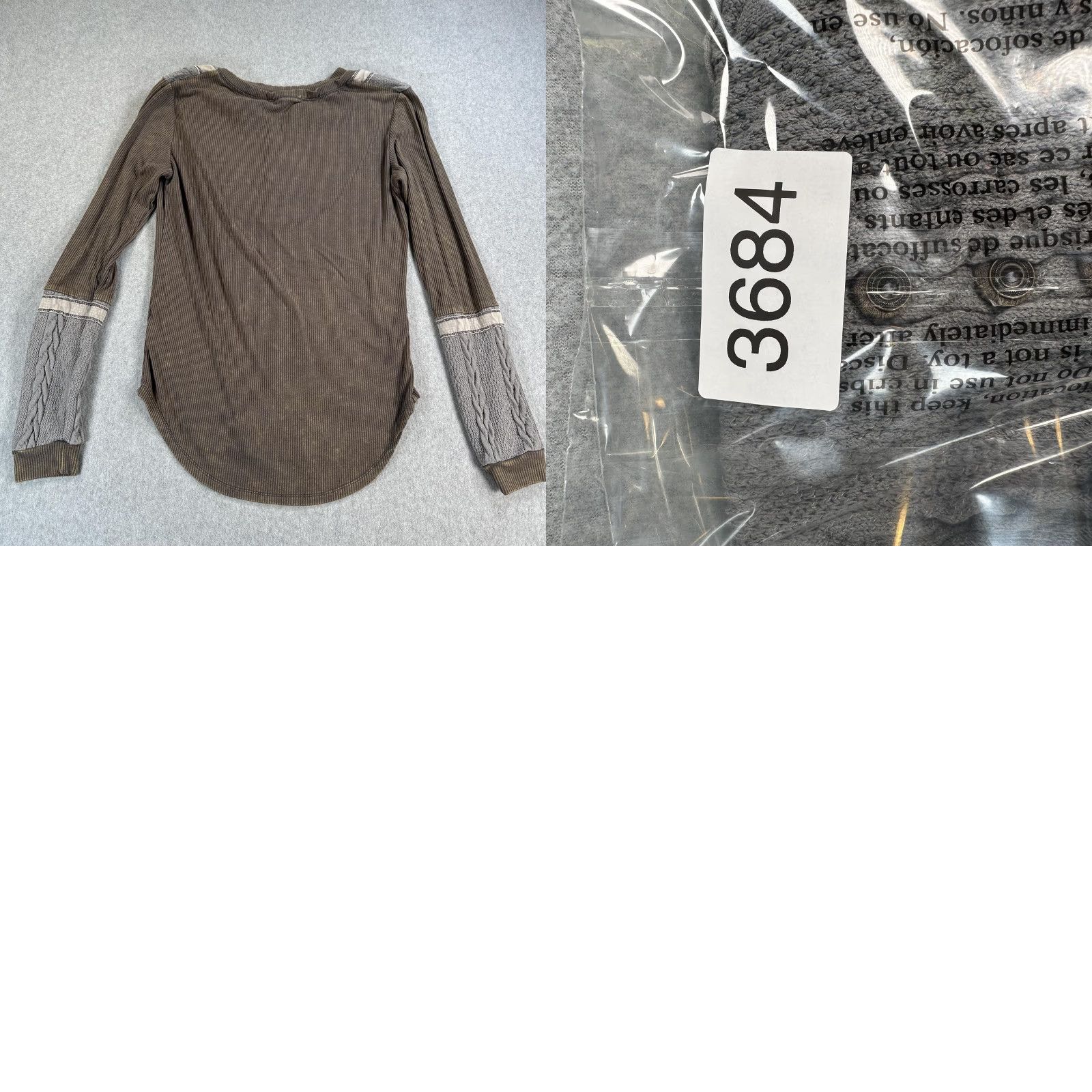 Vintage Oli & Hali Shirt Womens Small Brown Ribbed Henley Cable Knit Long Sleeve Boho Size S / US 4 / IT 40 - 8 Thumbnail
