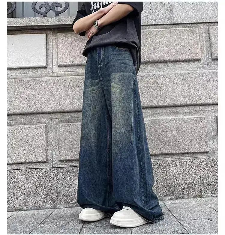 Japanese Brand Retro washed draping straight leg jeans Size US 32 / EU 48 - 6 Thumbnail