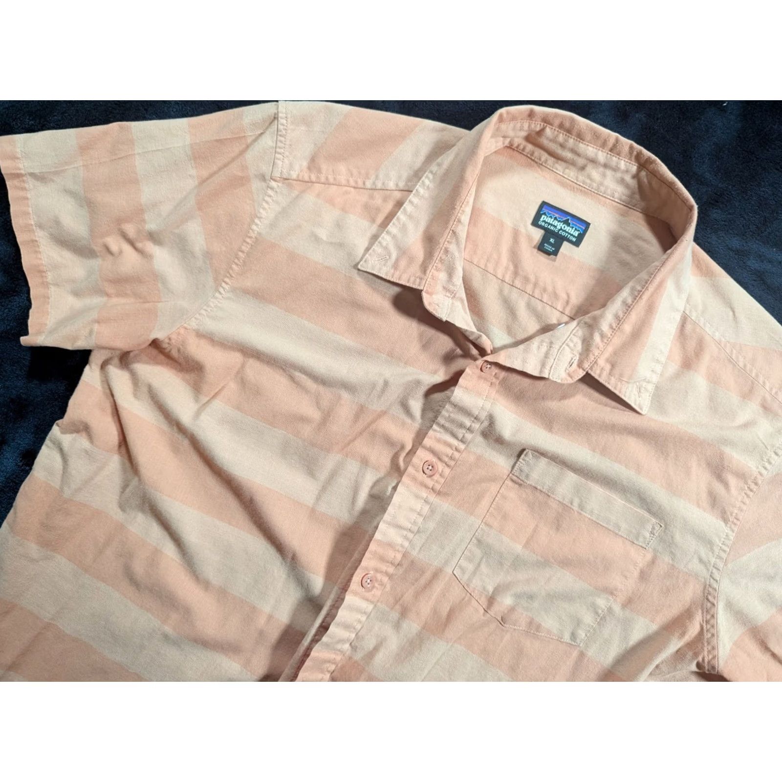 Patagonia Patagonia Puckerwear Button-Up Shirt Mens XL Pink Stripe Organic Cotton Casual Size US XL / EU 56 / 4 - 2 Thumbnail