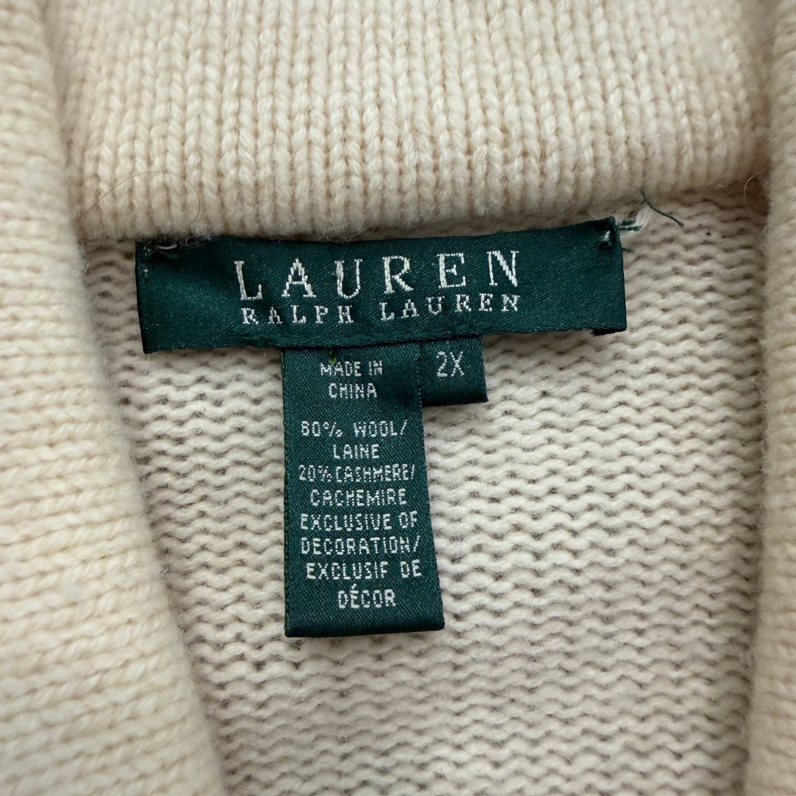 Lauren Ralph Lauren Lauren Ralph Lauren Wool Cashmere Ivory Blazer Jacket 2X Size XXL / US 16-18 / IT 52-54 - 7 Thumbnail
