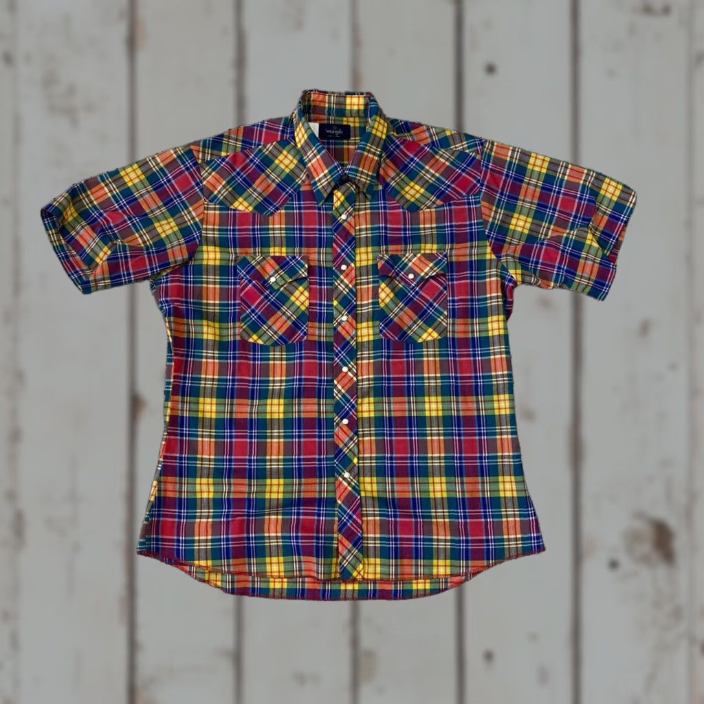 Wrangler VINTAGE Wrangler Western Pearl Snap Shirt Mens XL Cowboy Cut Rodeo Plaid Long Sleeve Button-Up Size US XL / EU 56 / 4 - 1 Thumbnail