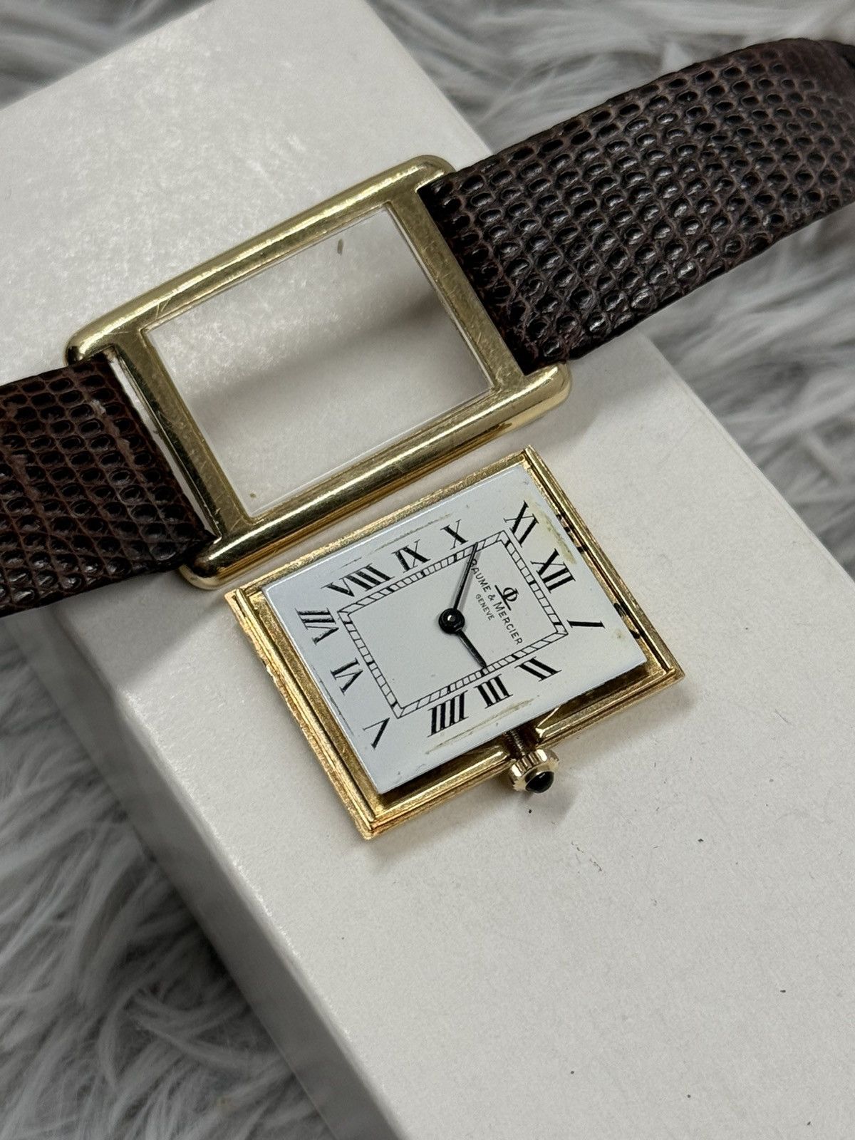 Vintage Vintage Baume & Mercier Tank Swiss Made 14K GOLD Watch Size ONE SIZE - 14 Thumbnail